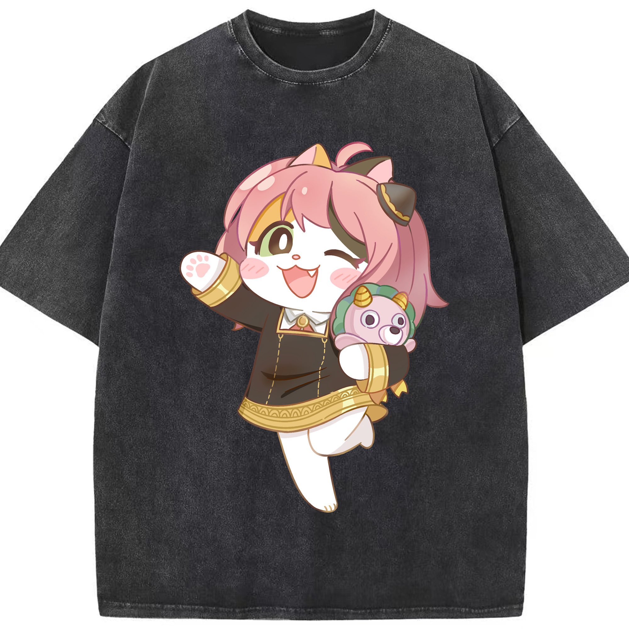 （画像用） SPY×FAMILY间谍家家酒 綿100% ヴィンテージ風 半袖Tシャツ（フロントプリント）