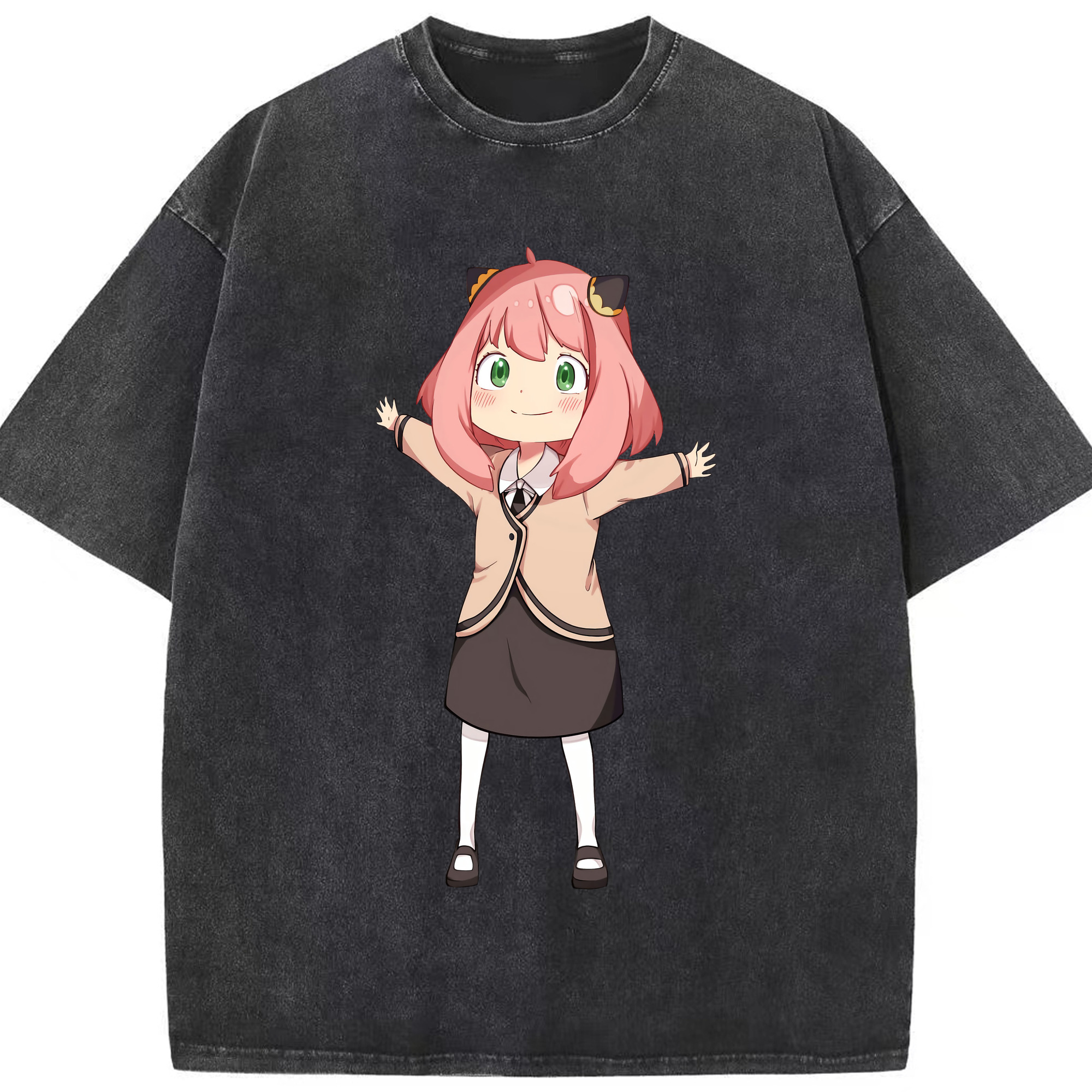 （画像用） SPY×FAMILY间谍家家酒 綿100% ヴィンテージ風 半袖Tシャツ（フロントプリント）