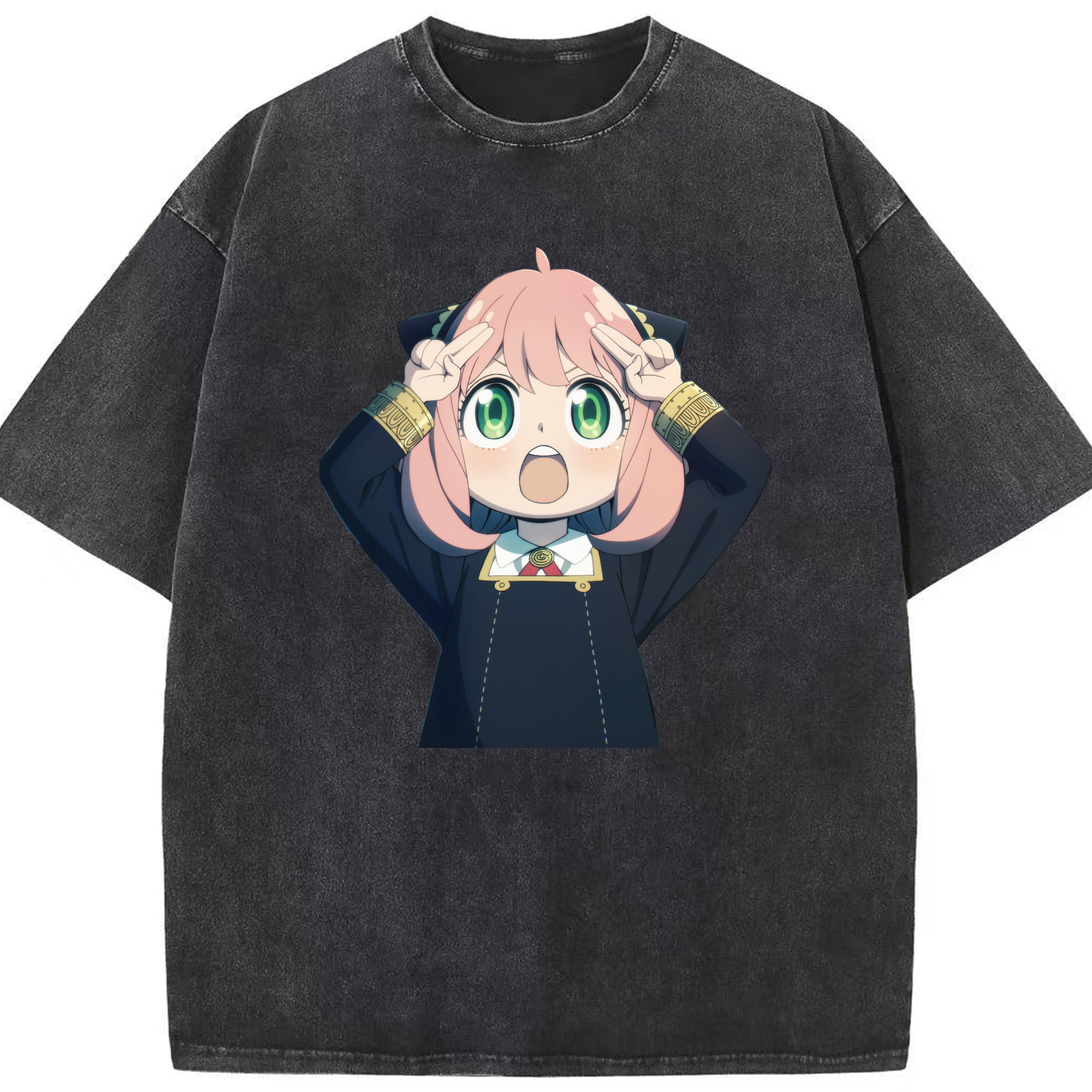 （画像用） SPY×FAMILY间谍家家酒 綿100% ヴィンテージ風 半袖Tシャツ（フロントプリント）