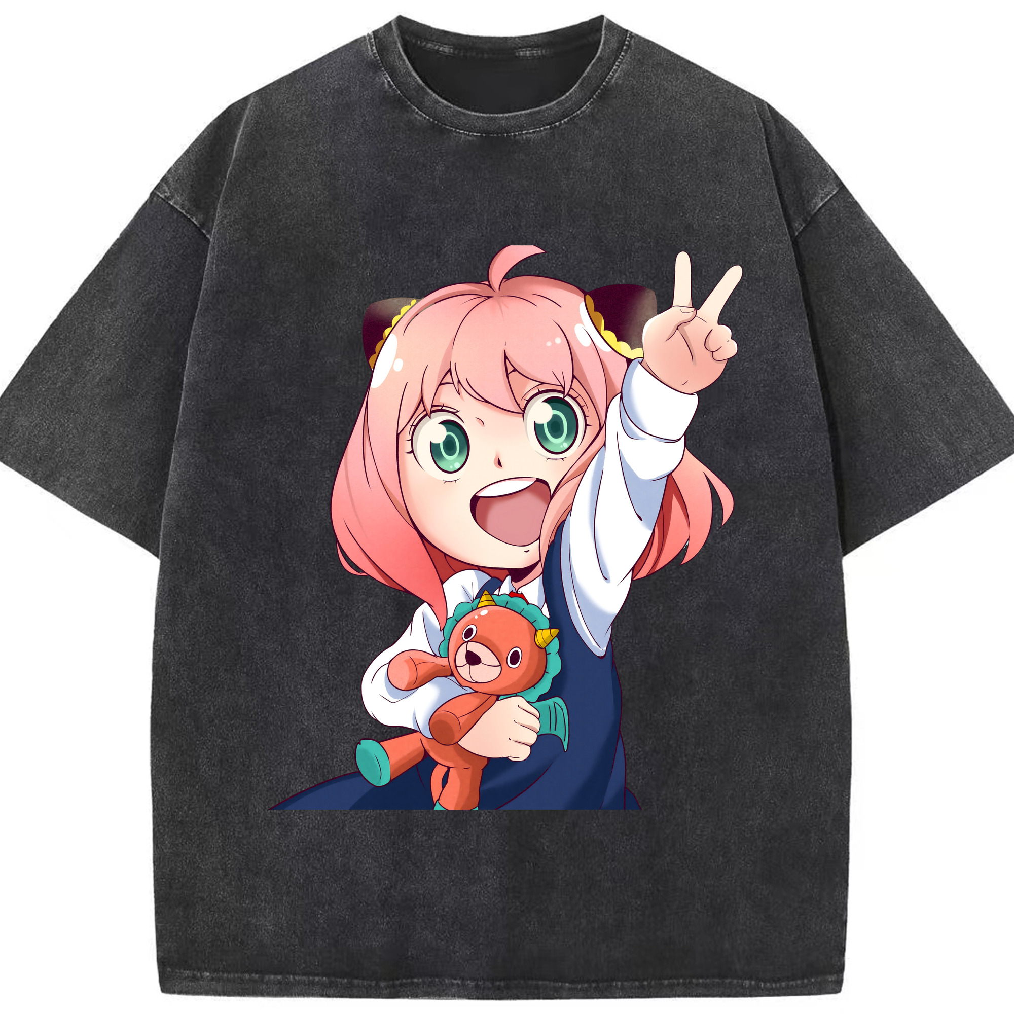 （画像用） SPY×FAMILY间谍家家酒 綿100% ヴィンテージ風 半袖Tシャツ（フロントプリント）