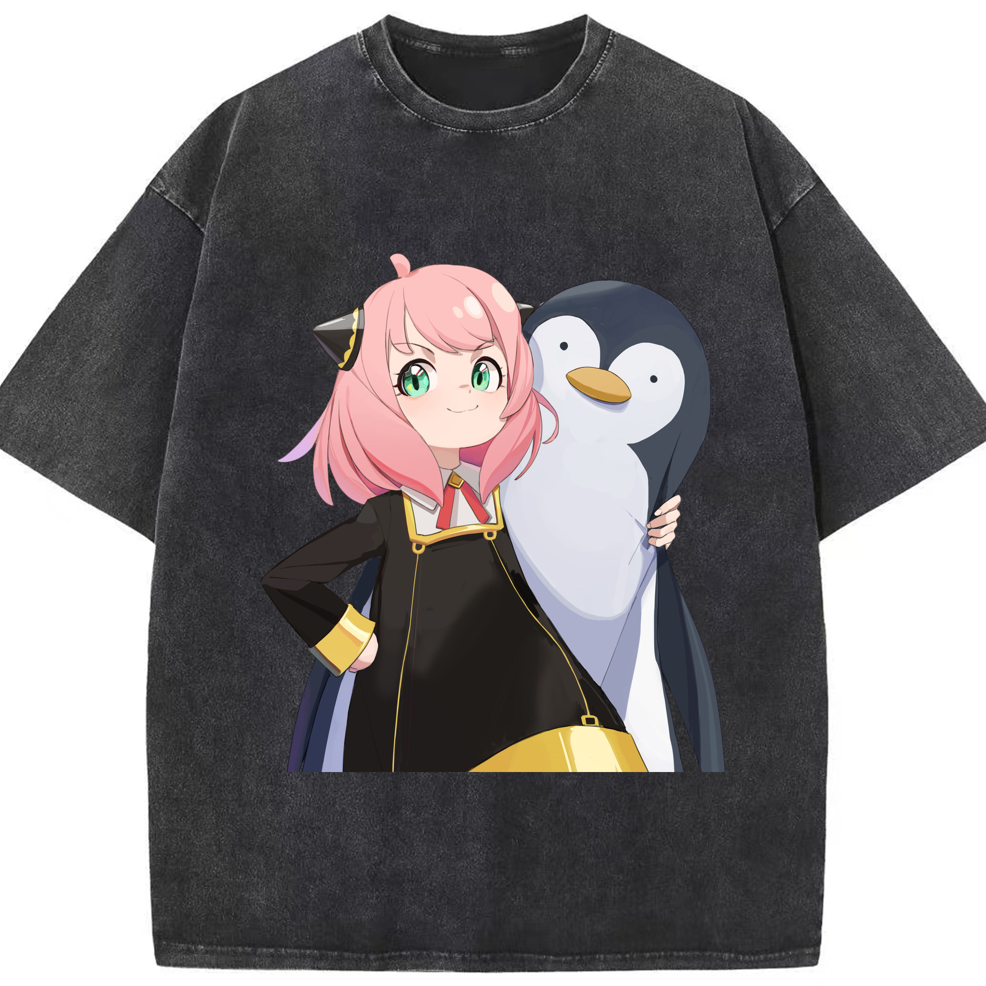 （画像用） SPY×FAMILY间谍家家酒 綿100% ヴィンテージ風 半袖Tシャツ（フロントプリント）