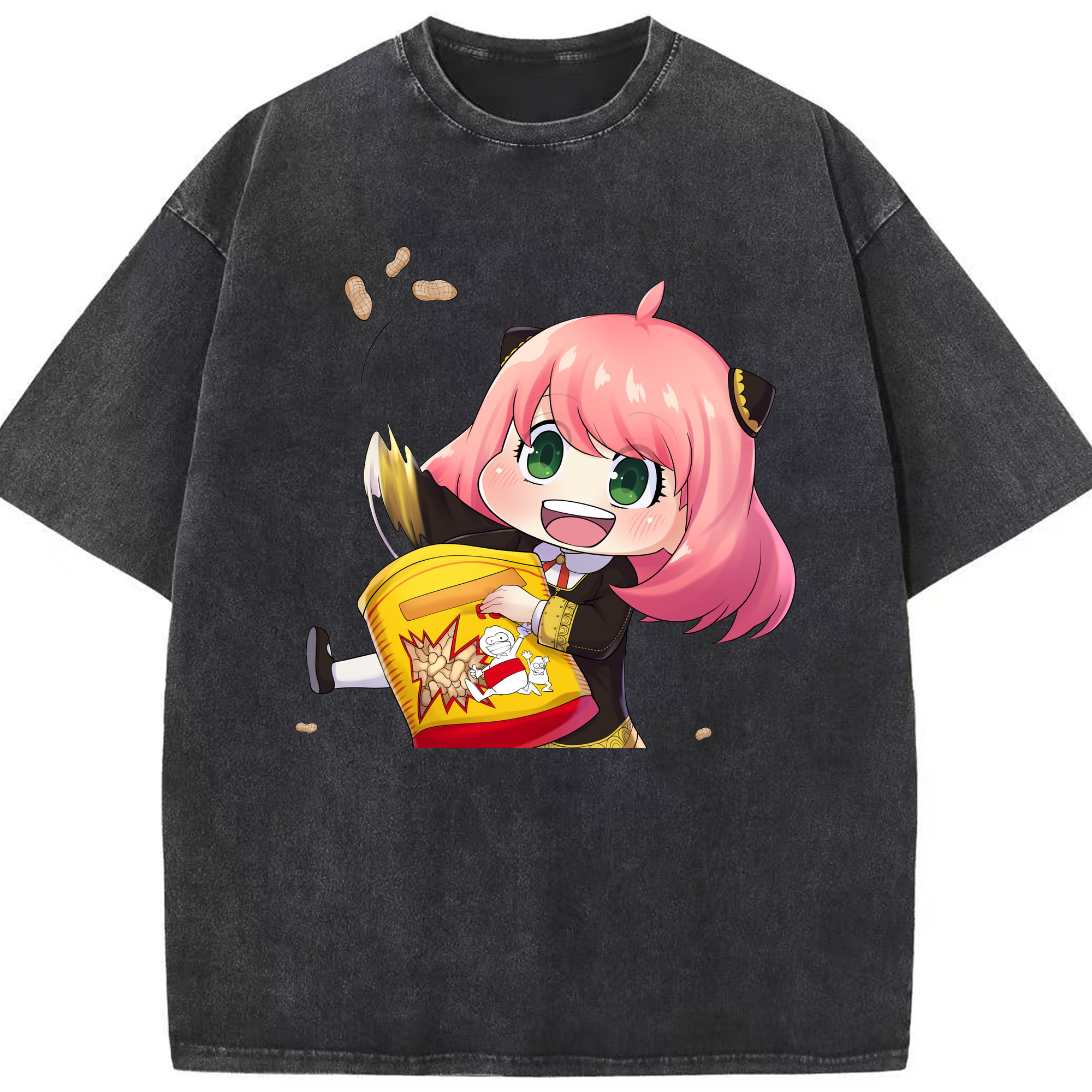 （画像用） SPY×FAMILY间谍家家酒 綿100% ヴィンテージ風 半袖Tシャツ（フロントプリント）