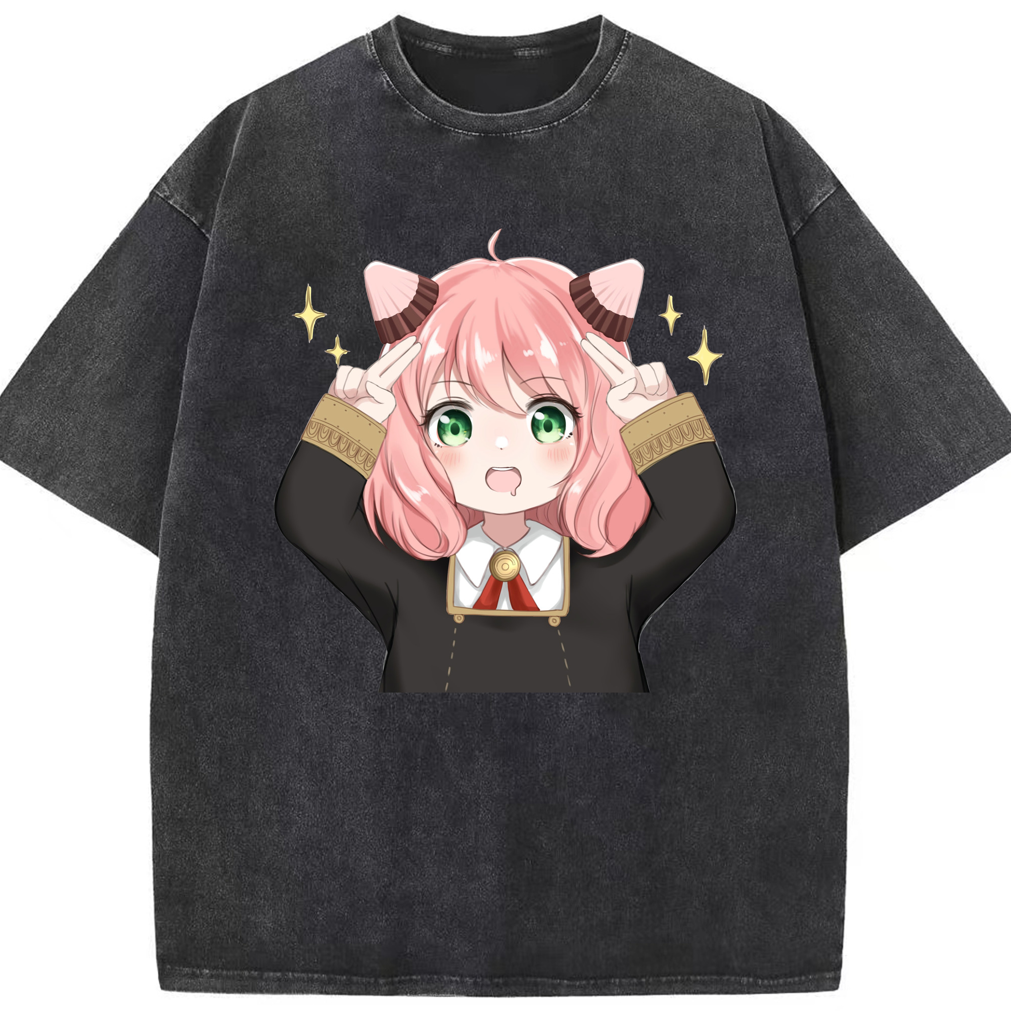 （画像用） SPY×FAMILY间谍家家酒 綿100% ヴィンテージ風 半袖Tシャツ（フロントプリント）