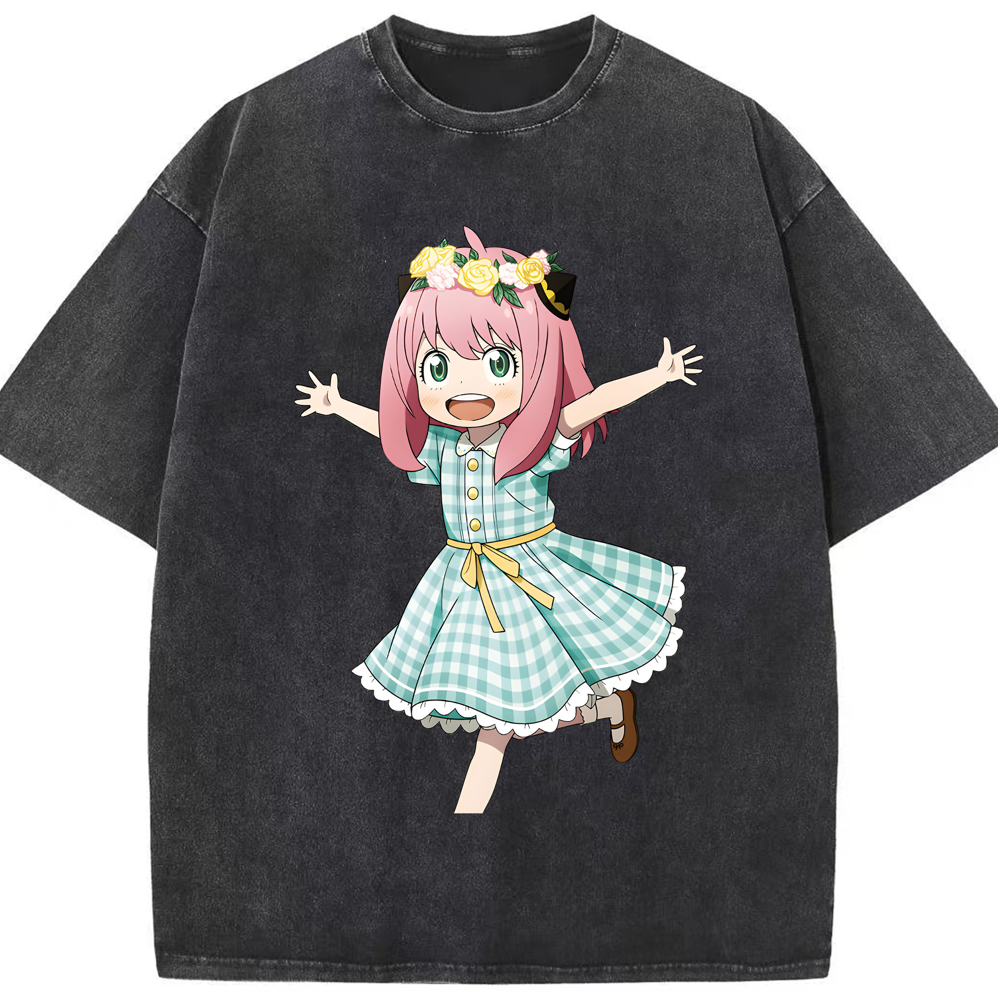 （画像用） SPY×FAMILY间谍家家酒 綿100% ヴィンテージ風 半袖Tシャツ（フロントプリント）