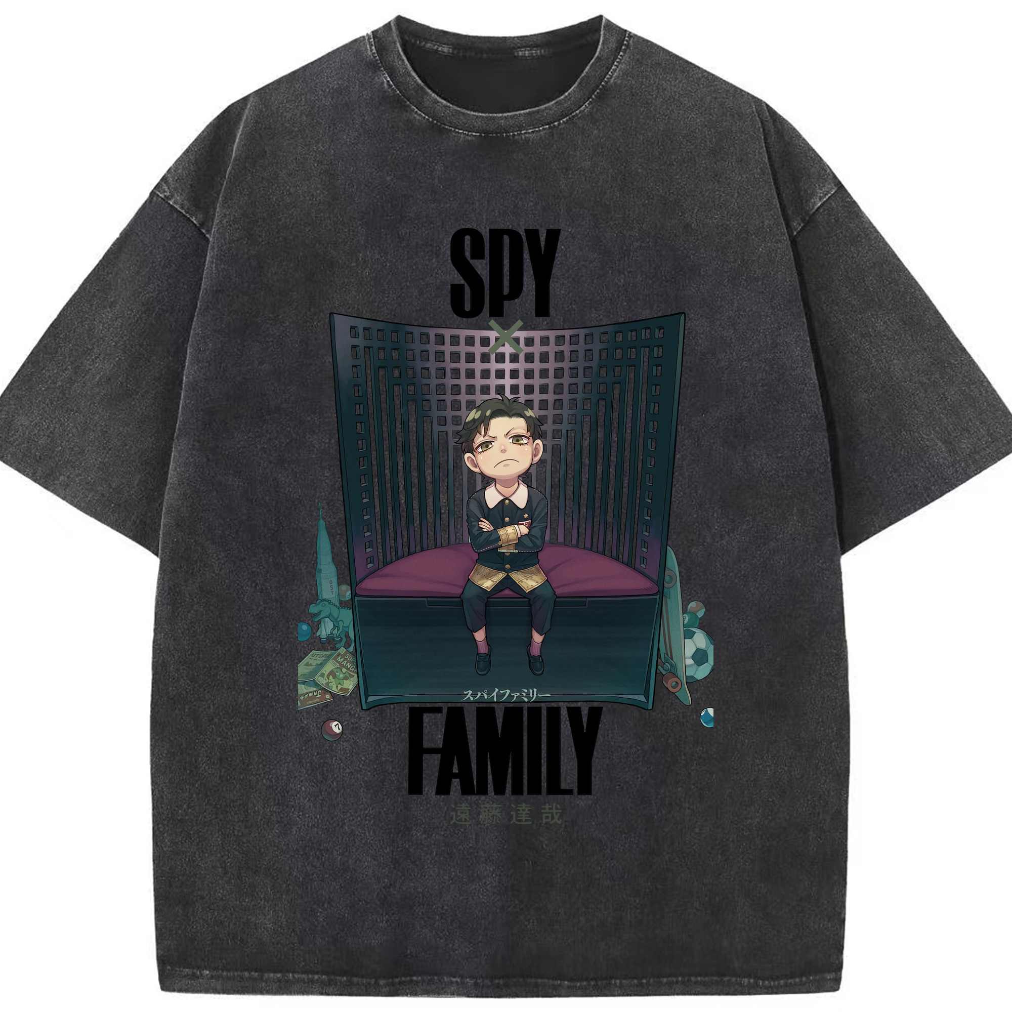 （画像用） SPY×FAMILY间谍家家酒 綿100% ヴィンテージ風 半袖Tシャツ（フロントプリント）