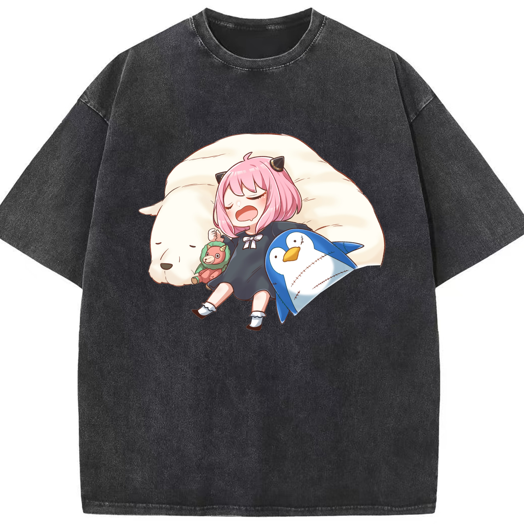 （画像用） SPY×FAMILY间谍家家酒 綿100% ヴィンテージ風 半袖Tシャツ（フロントプリント）