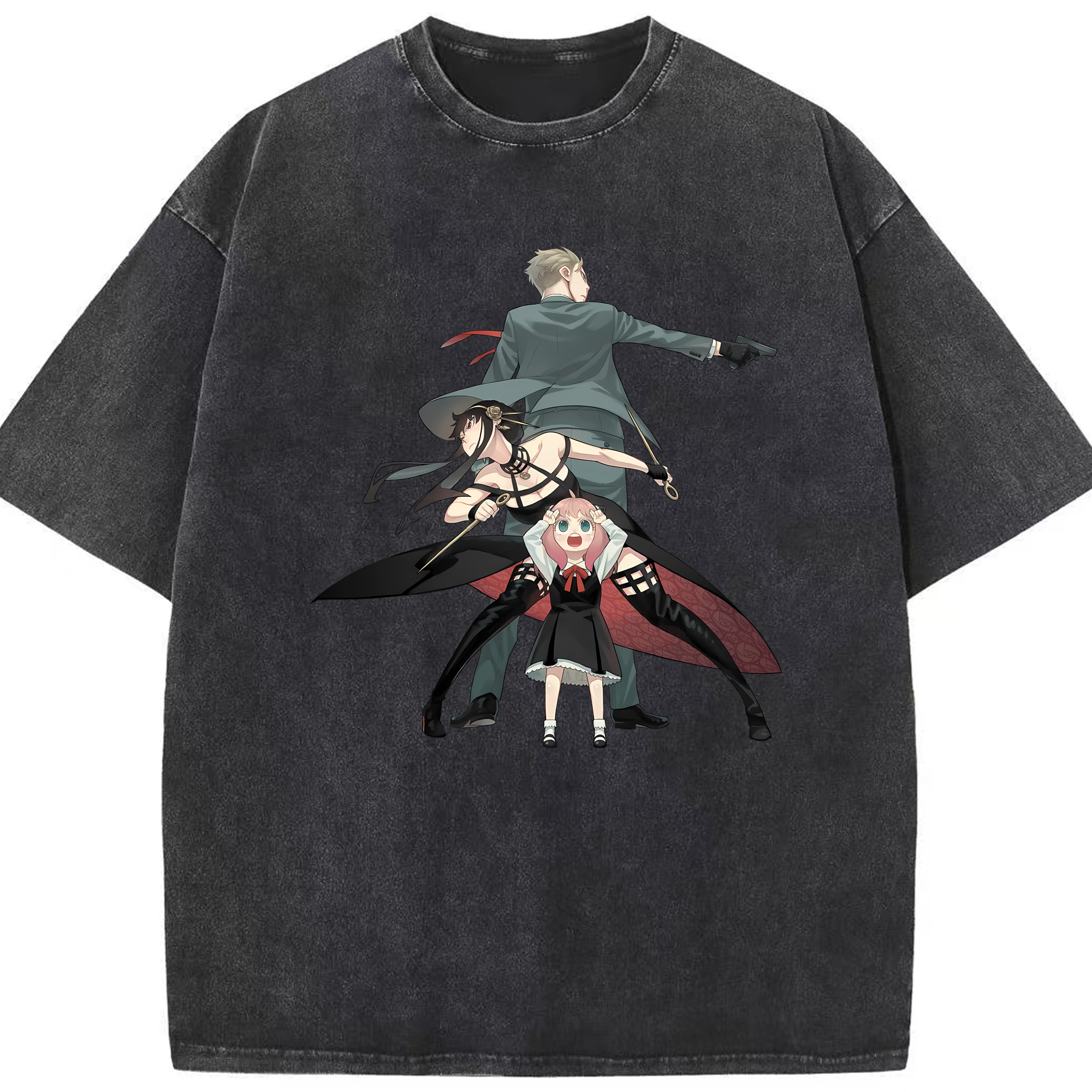 （画像用） SPY×FAMILY间谍家家酒 綿100% ヴィンテージ風 半袖Tシャツ（フロントプリント）