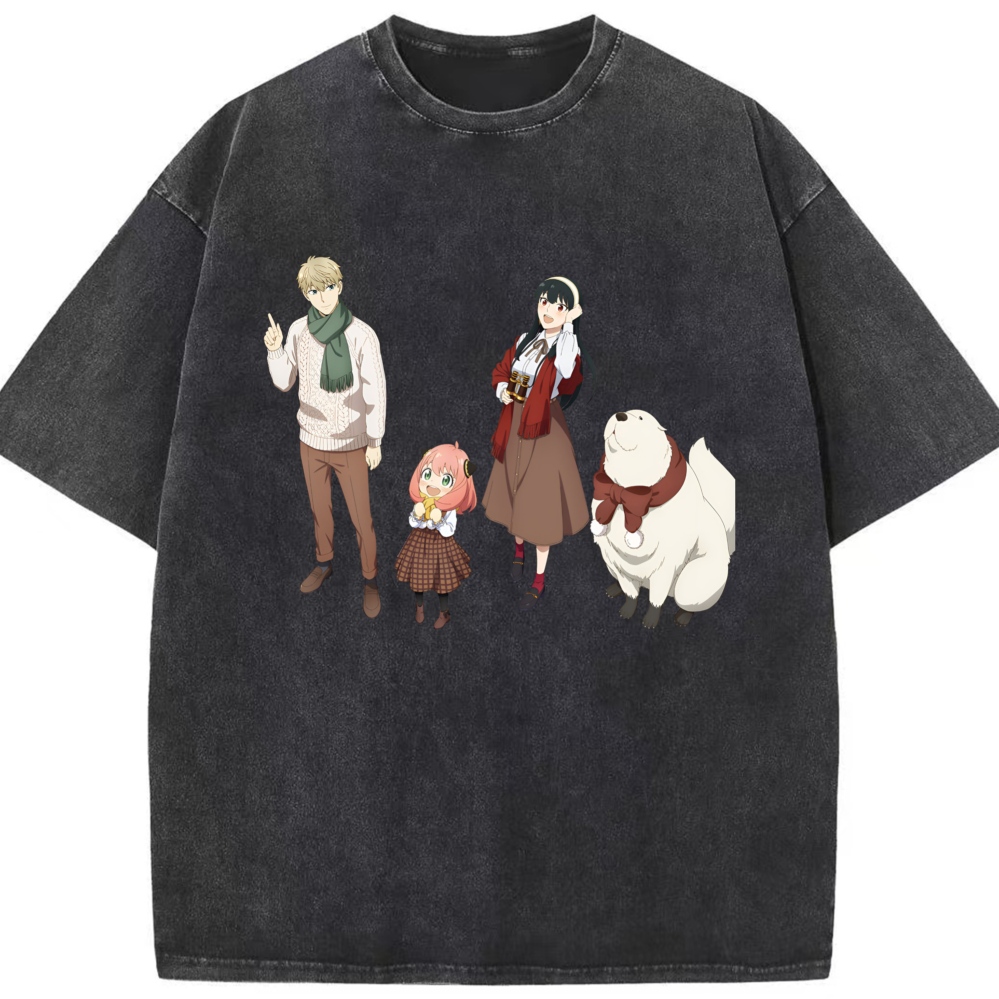 （画像用） SPY×FAMILY间谍家家酒 綿100% ヴィンテージ風 半袖Tシャツ（フロントプリント）