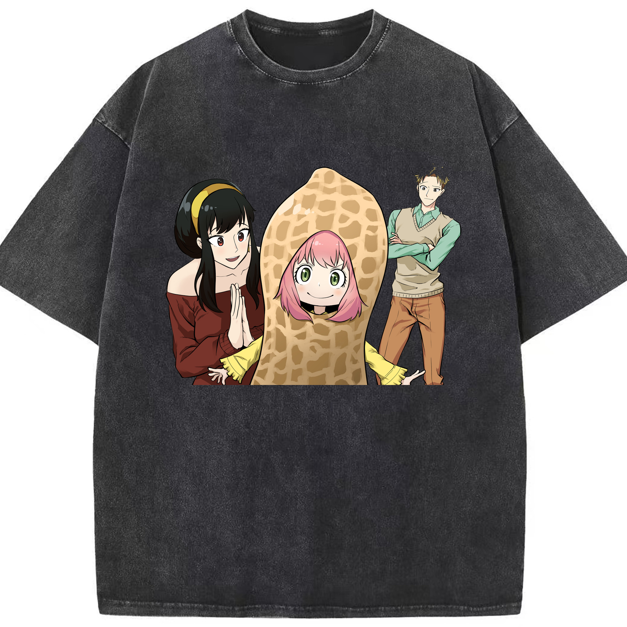 （画像用） SPY×FAMILY间谍家家酒 綿100% ヴィンテージ風 半袖Tシャツ（フロントプリント）