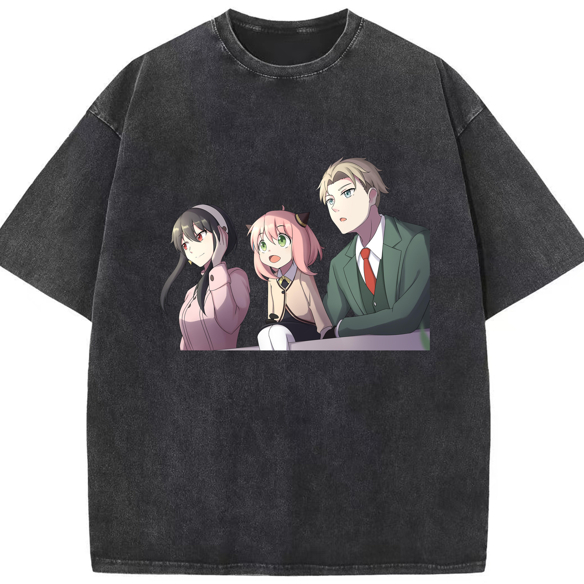 （画像用） SPY×FAMILY间谍家家酒 綿100% ヴィンテージ風 半袖Tシャツ（フロントプリント）