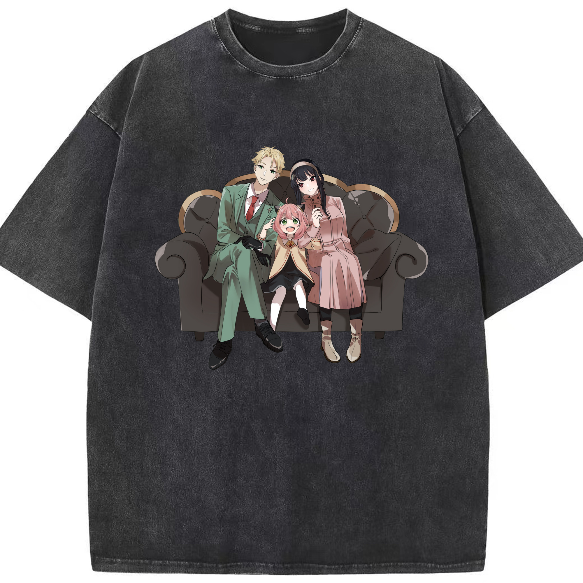 （画像用） SPY×FAMILY间谍家家酒 綿100% ヴィンテージ風 半袖Tシャツ（フロントプリント）