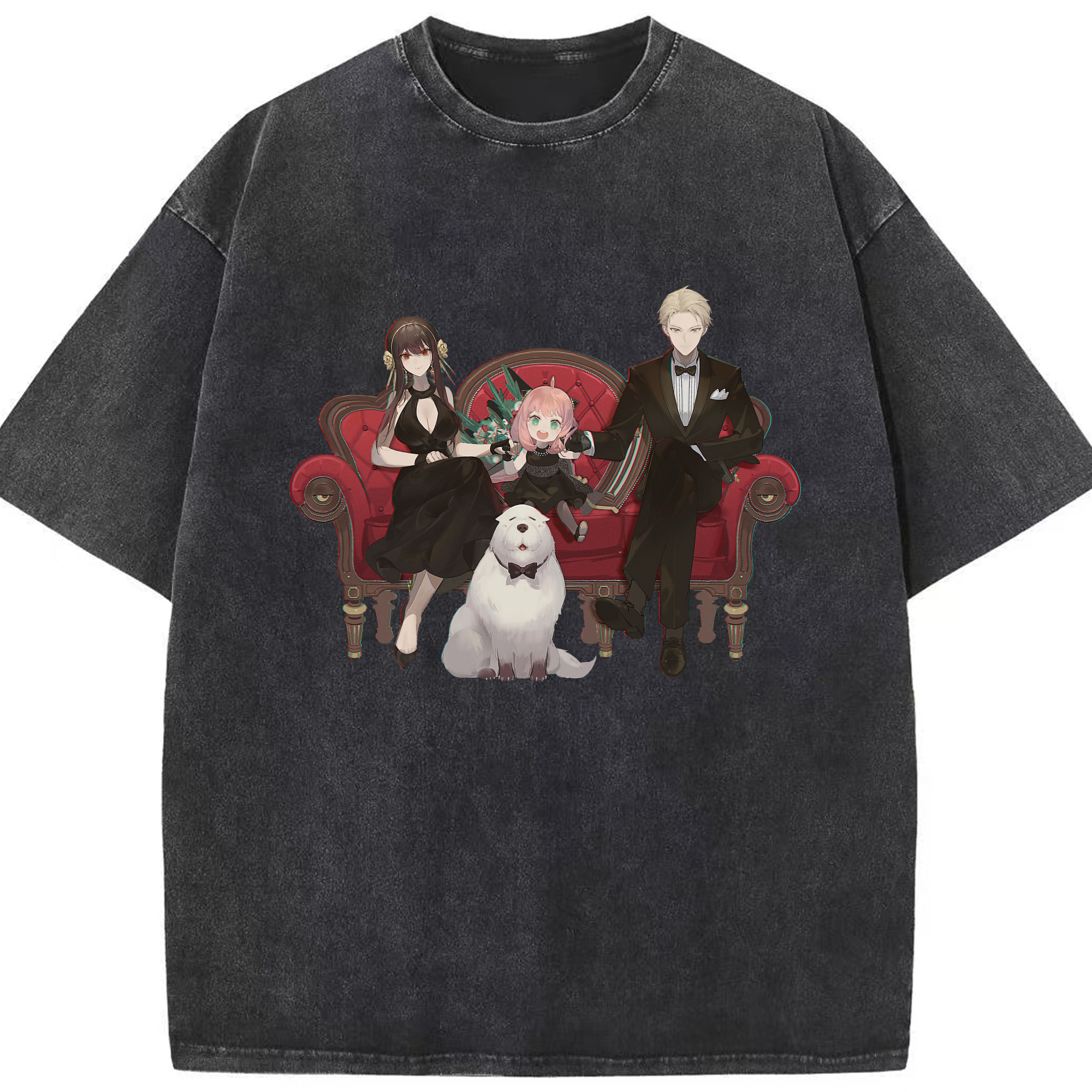 （画像用） SPY×FAMILY间谍家家酒 綿100% ヴィンテージ風 半袖Tシャツ（フロントプリント）