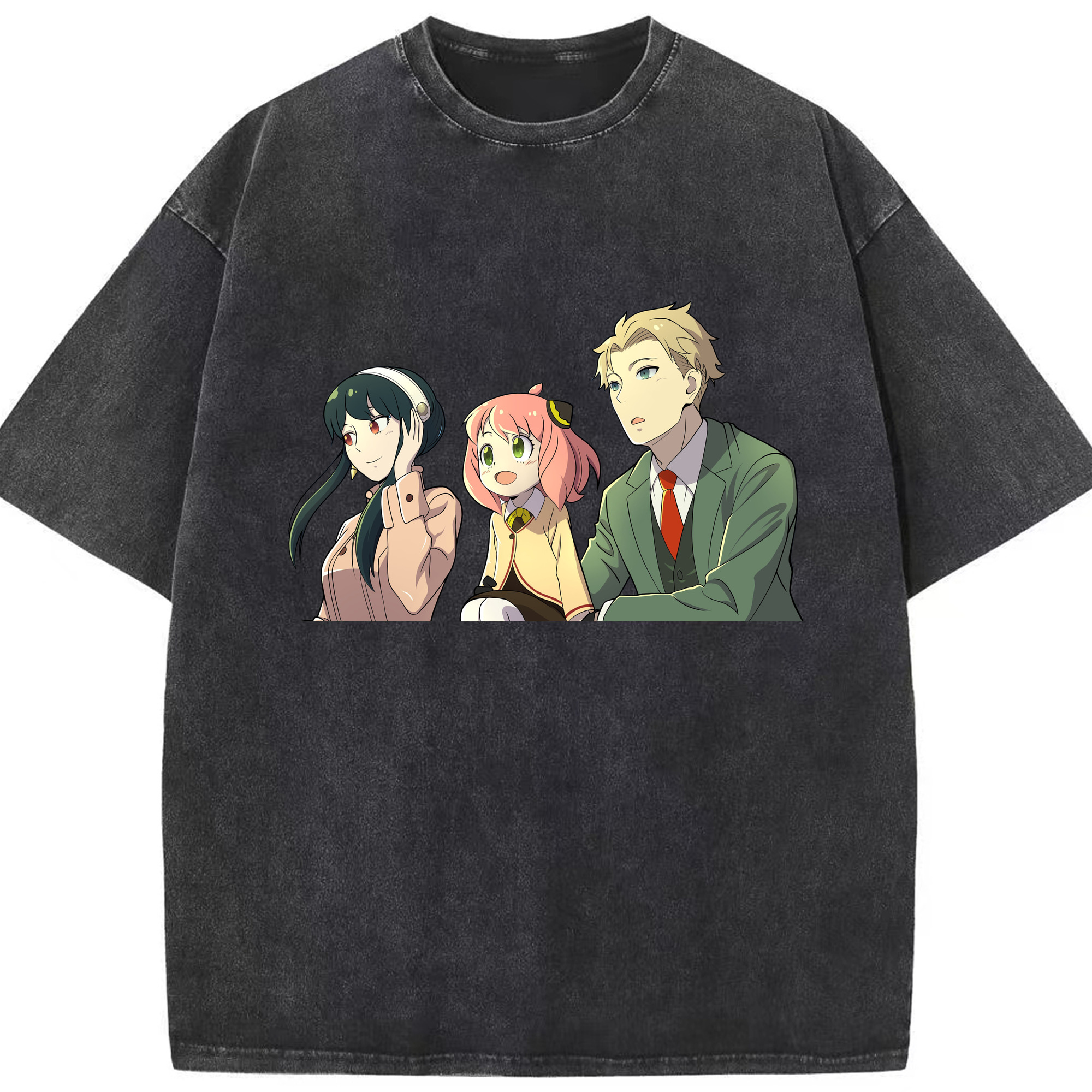 （画像用） SPY×FAMILY间谍家家酒 綿100% ヴィンテージ風 半袖Tシャツ（フロントプリント）