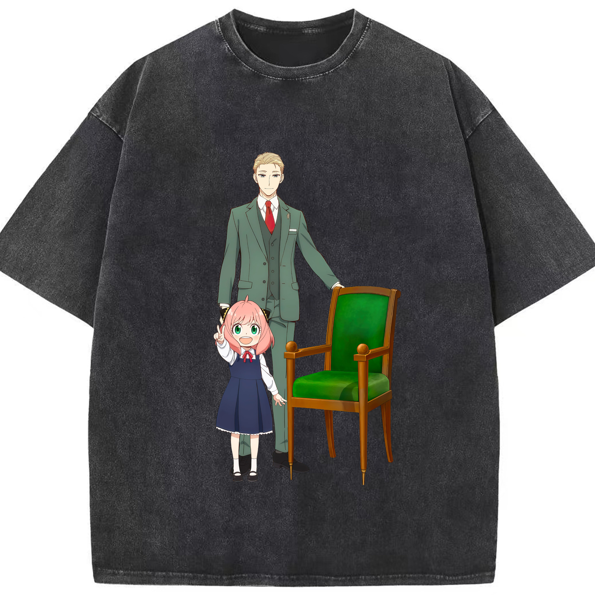 （画像用） SPY×FAMILY间谍家家酒 綿100% ヴィンテージ風 半袖Tシャツ（フロントプリント）