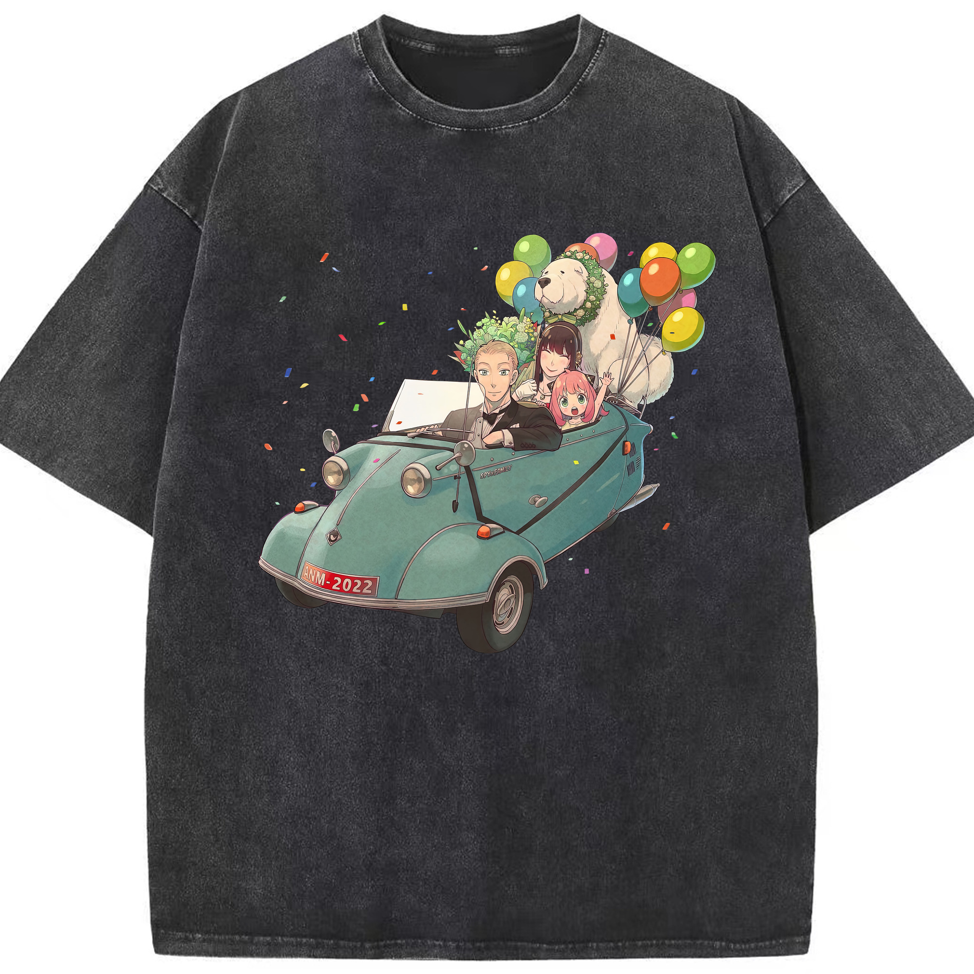 （画像用） SPY×FAMILY间谍家家酒 綿100% ヴィンテージ風 半袖Tシャツ（フロントプリント）
