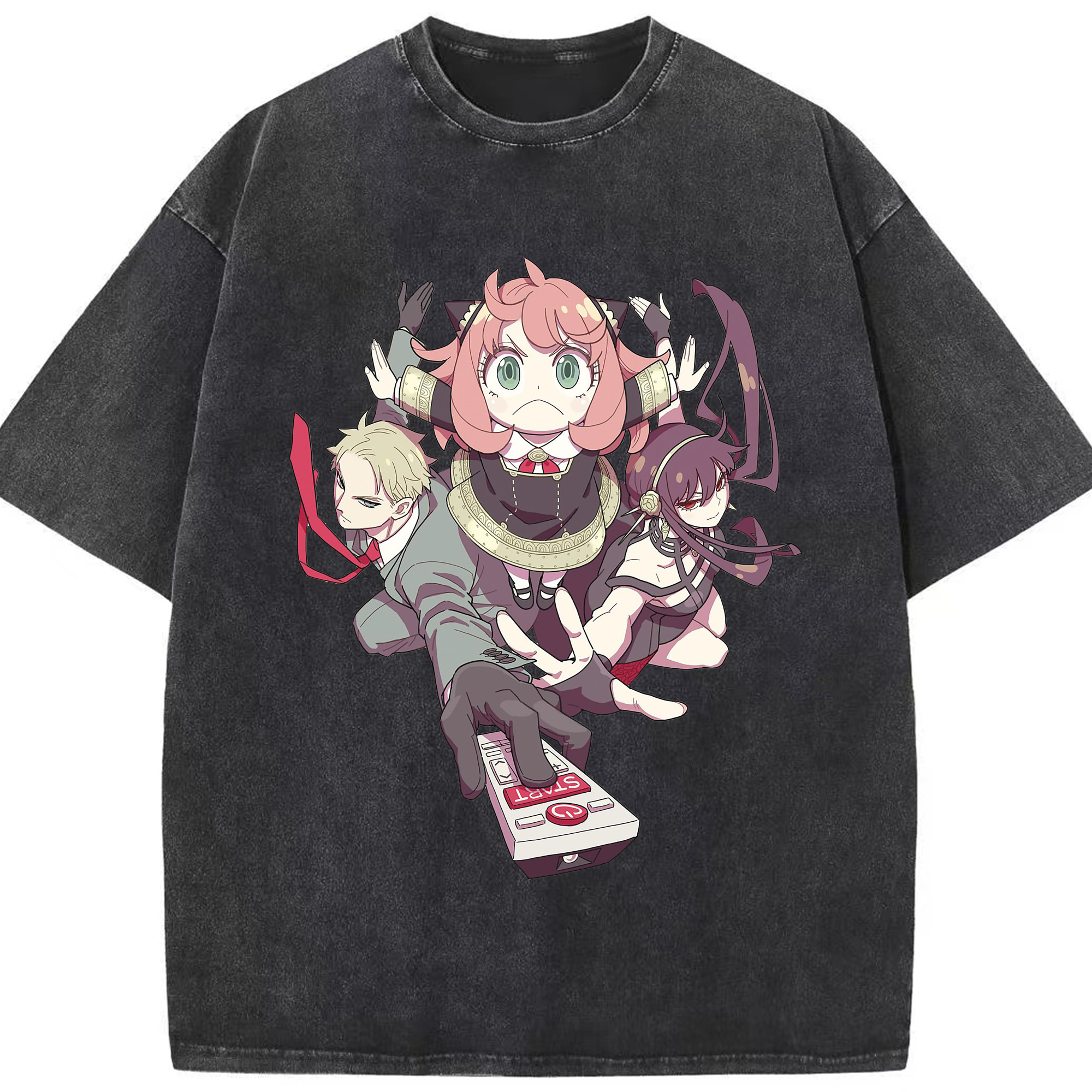 （画像用） SPY×FAMILY间谍家家酒 綿100% ヴィンテージ風 半袖Tシャツ（フロントプリント）