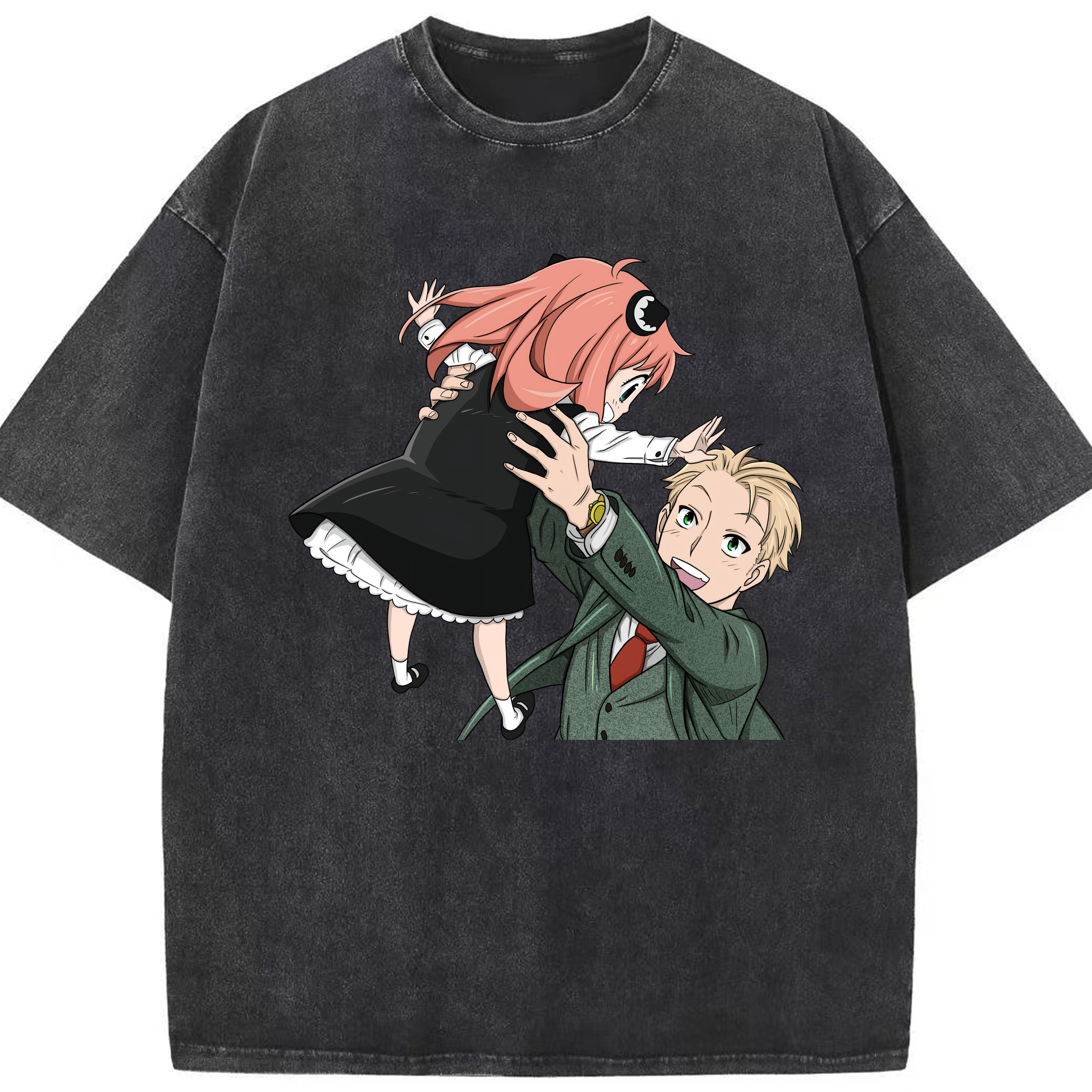 （画像用） SPY×FAMILY间谍家家酒 綿100% ヴィンテージ風 半袖Tシャツ（フロントプリント）