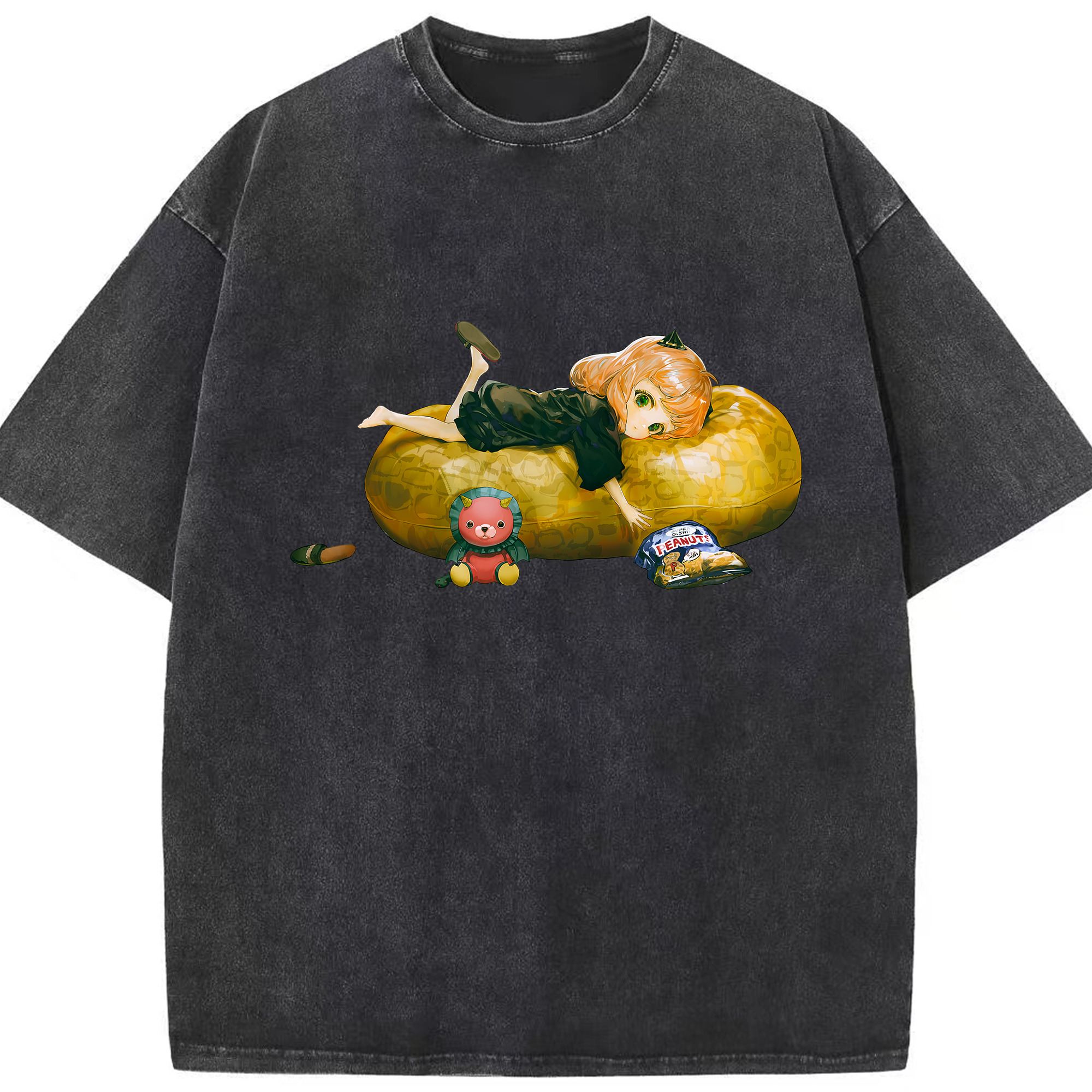 （画像用） SPY×FAMILY间谍家家酒 綿100% ヴィンテージ風 半袖Tシャツ（フロントプリント）