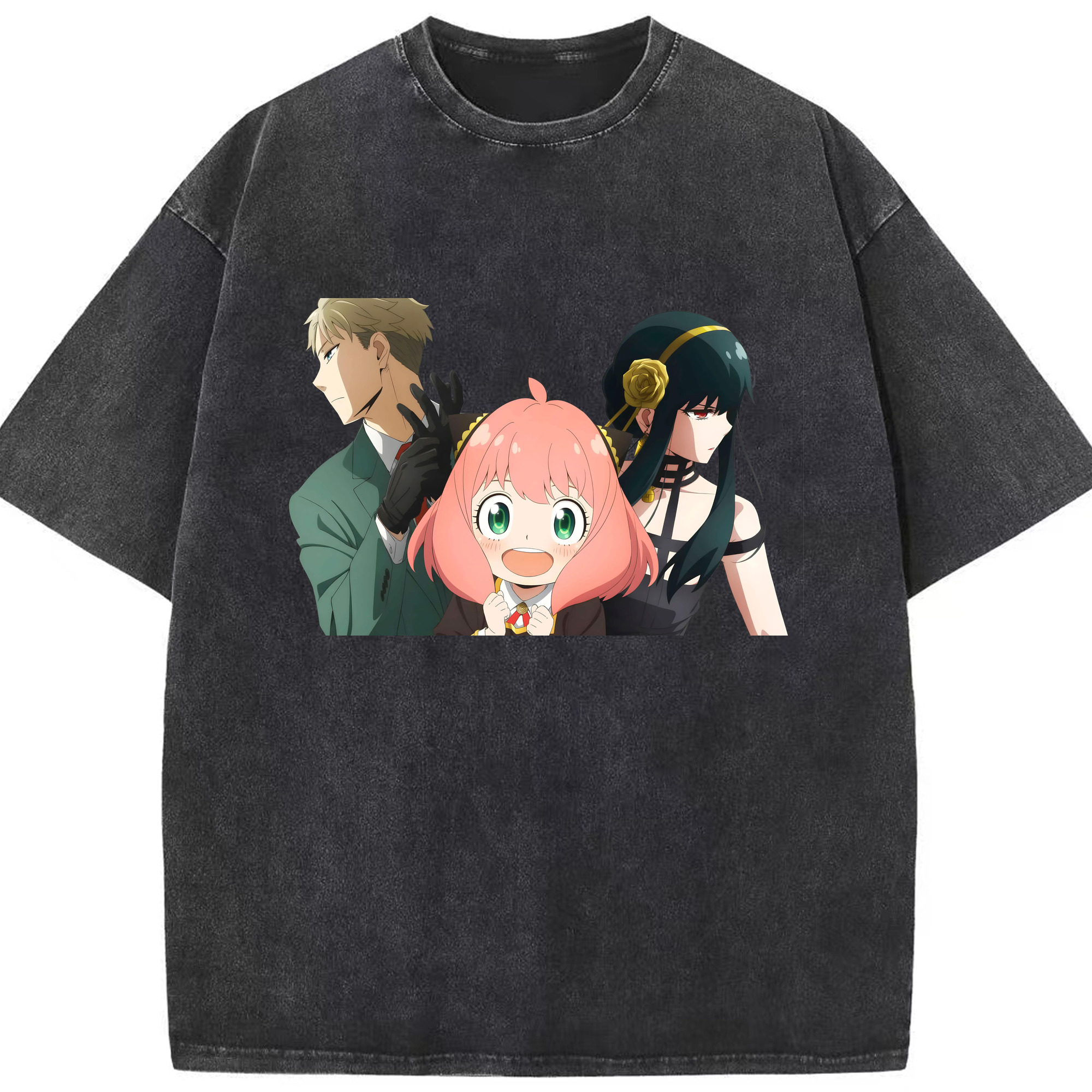 （画像用） SPY×FAMILY间谍家家酒 綿100% ヴィンテージ風 半袖Tシャツ（フロントプリント）