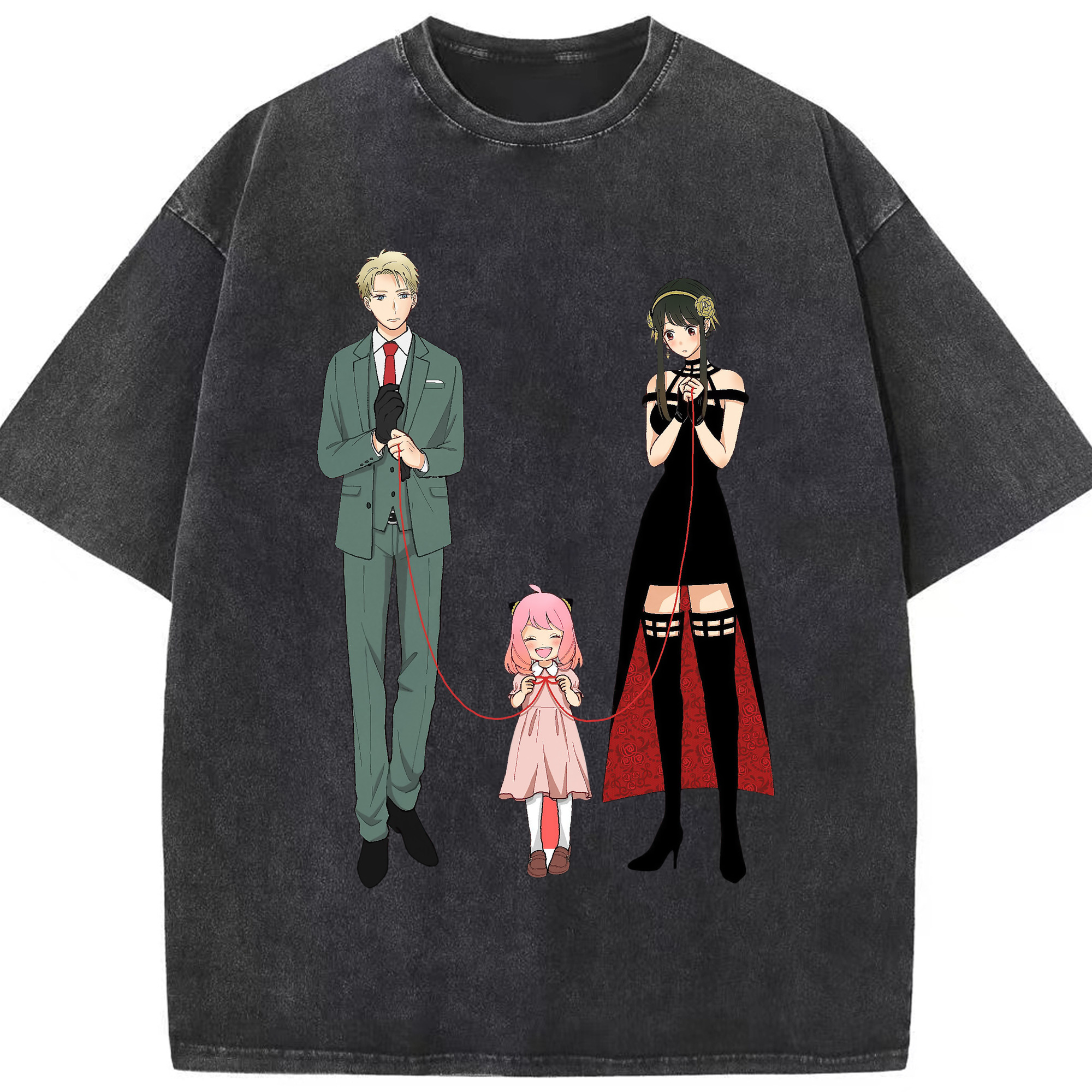 （画像用） SPY×FAMILY间谍家家酒 綿100% ヴィンテージ風 半袖Tシャツ（フロントプリント）
