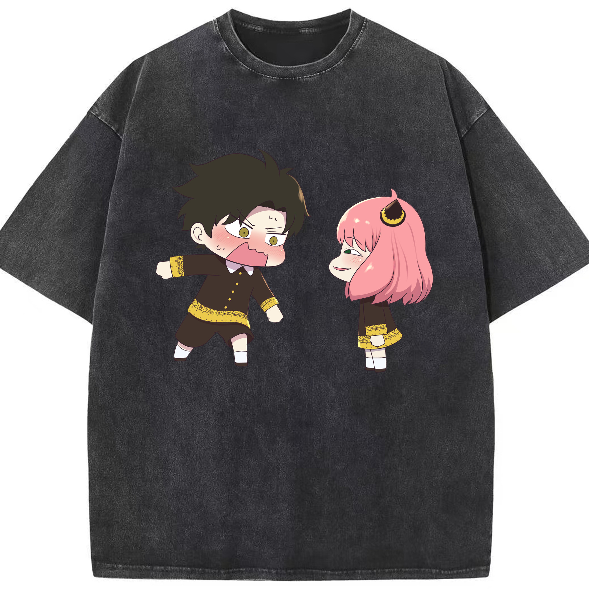 （画像用） SPY×FAMILY间谍家家酒 綿100% ヴィンテージ風 半袖Tシャツ（フロントプリント）