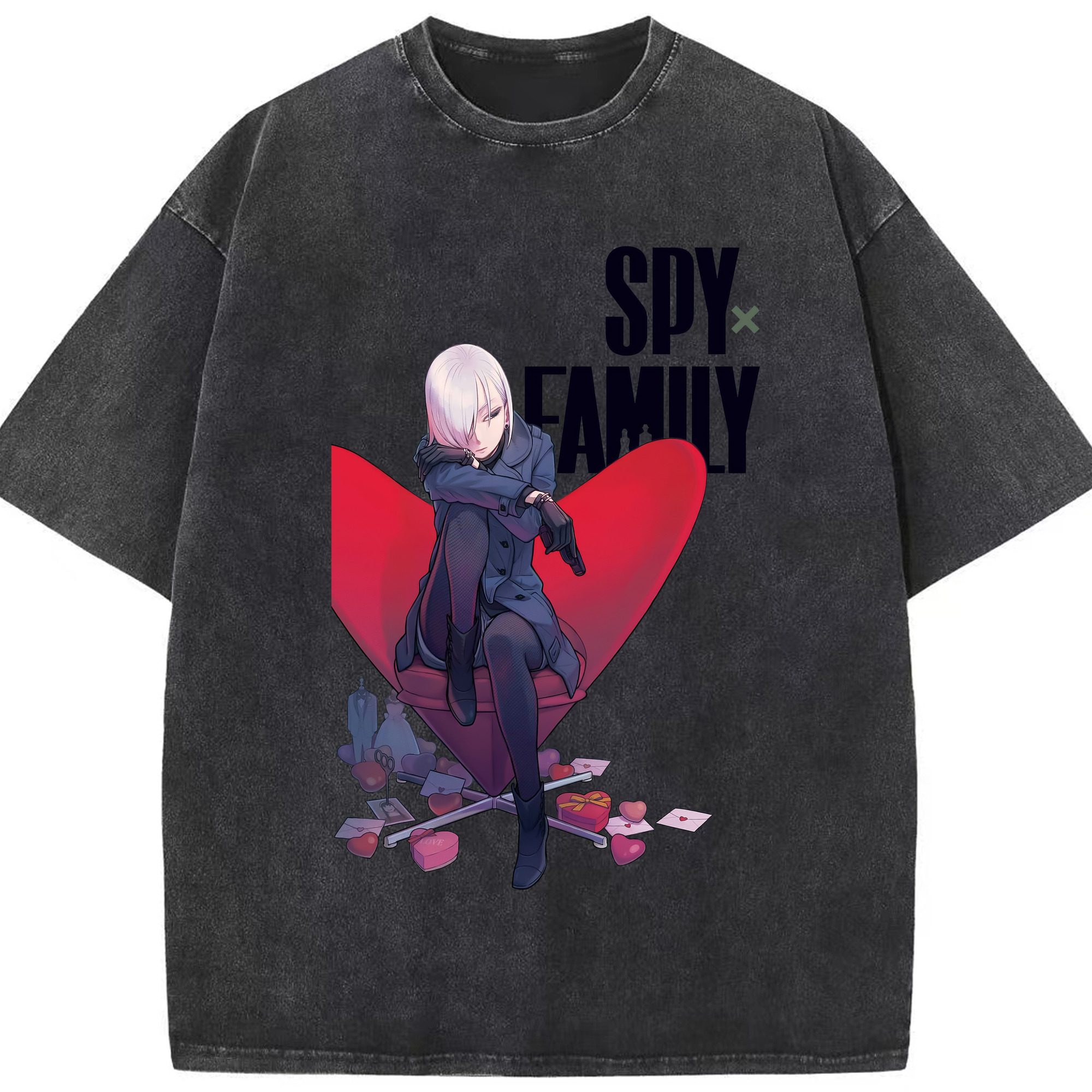 （画像用） SPY×FAMILY间谍家家酒 綿100% ヴィンテージ風 半袖Tシャツ（フロントプリント）