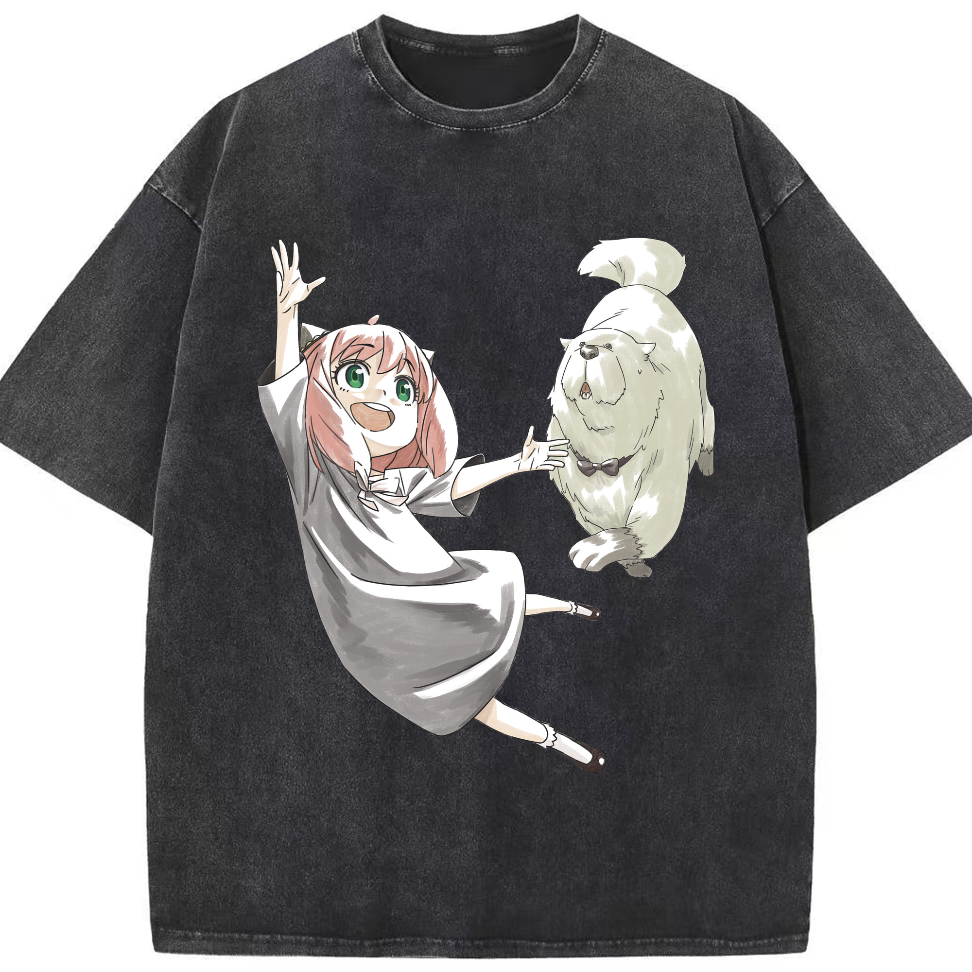 （画像用） SPY×FAMILY间谍家家酒 綿100% ヴィンテージ風 半袖Tシャツ（フロントプリント）