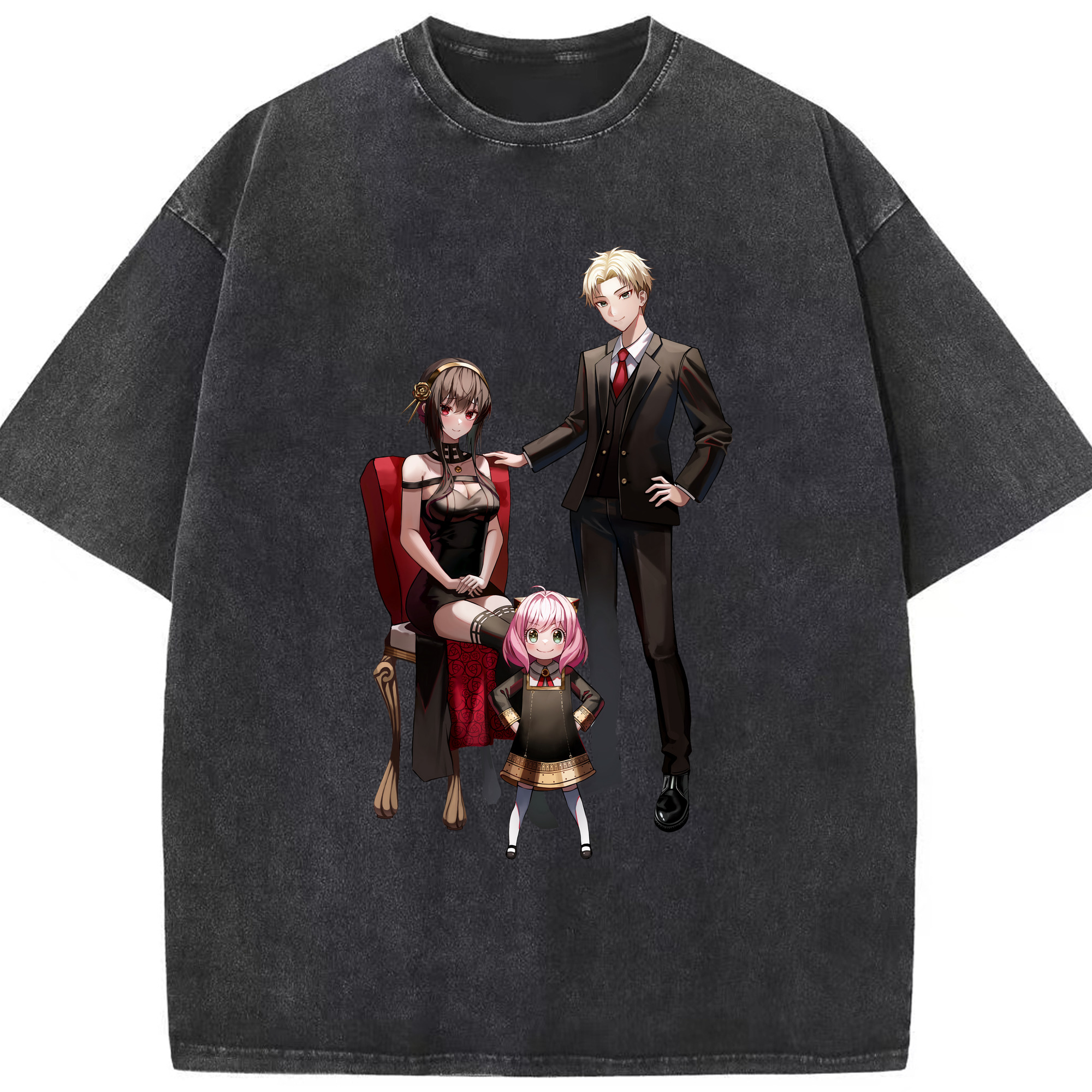 （画像用） SPY×FAMILY间谍家家酒 綿100% ヴィンテージ風 半袖Tシャツ（フロントプリント）