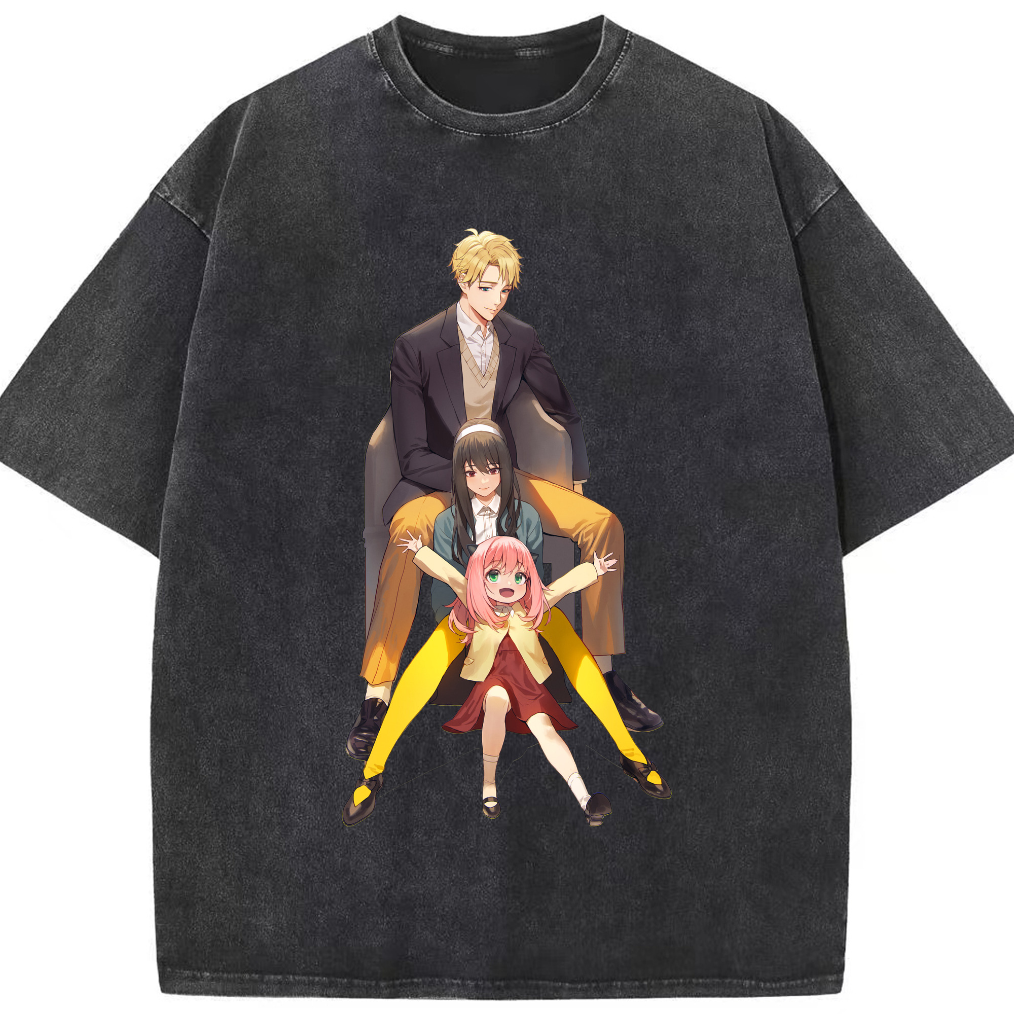 （画像用） SPY×FAMILY间谍家家酒 綿100% ヴィンテージ風 半袖Tシャツ（フロントプリント）