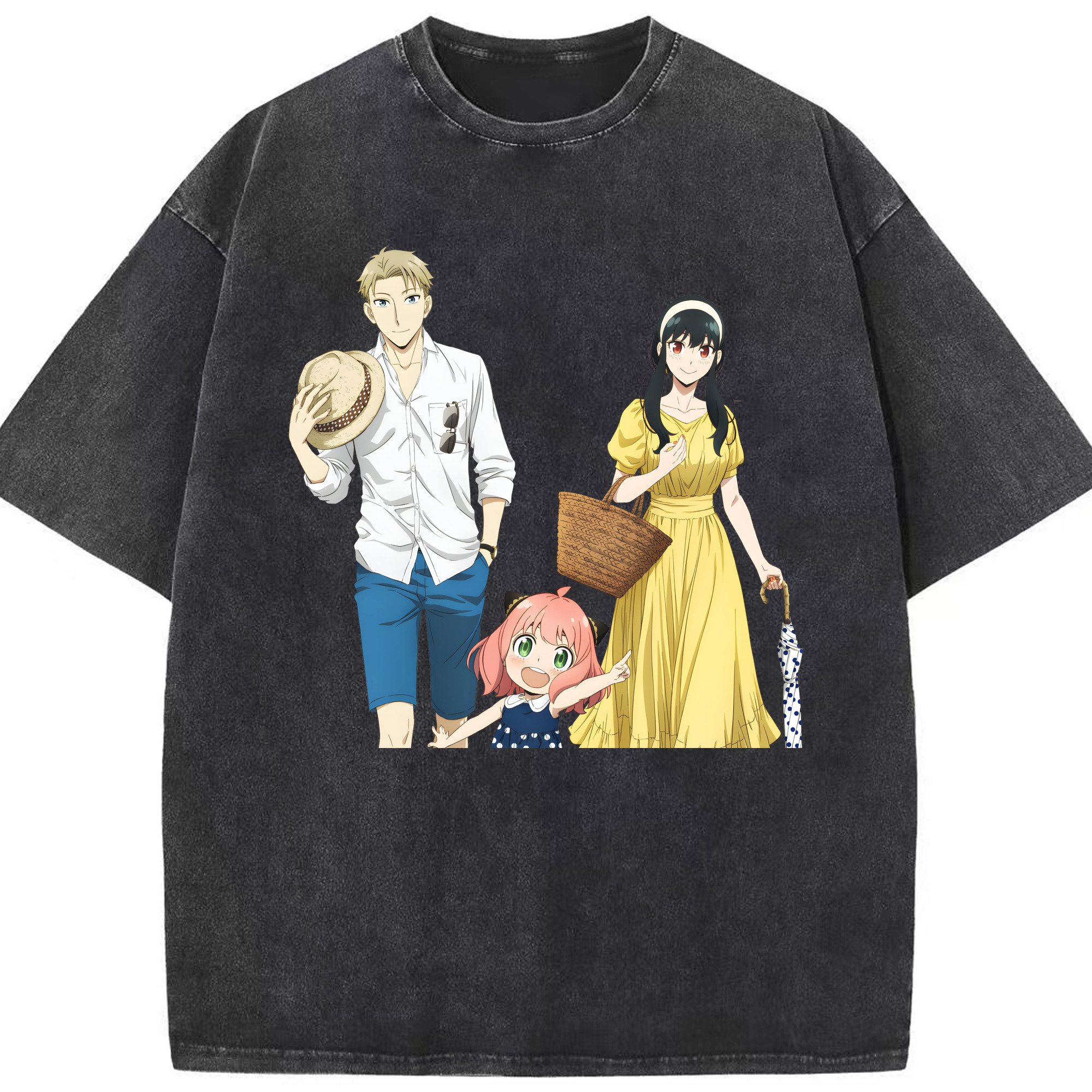 （画像用） SPY×FAMILY间谍家家酒 綿100% ヴィンテージ風 半袖Tシャツ（フロントプリント）