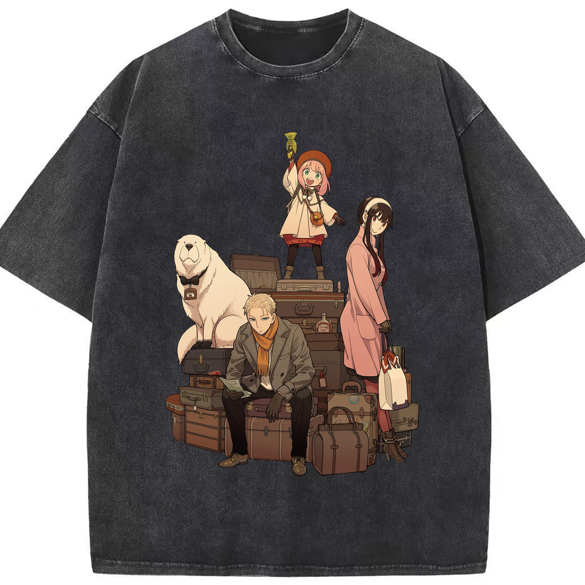 （画像用） SPY×FAMILY间谍家家酒 綿100% ヴィンテージ風 半袖Tシャツ（フロントプリント）