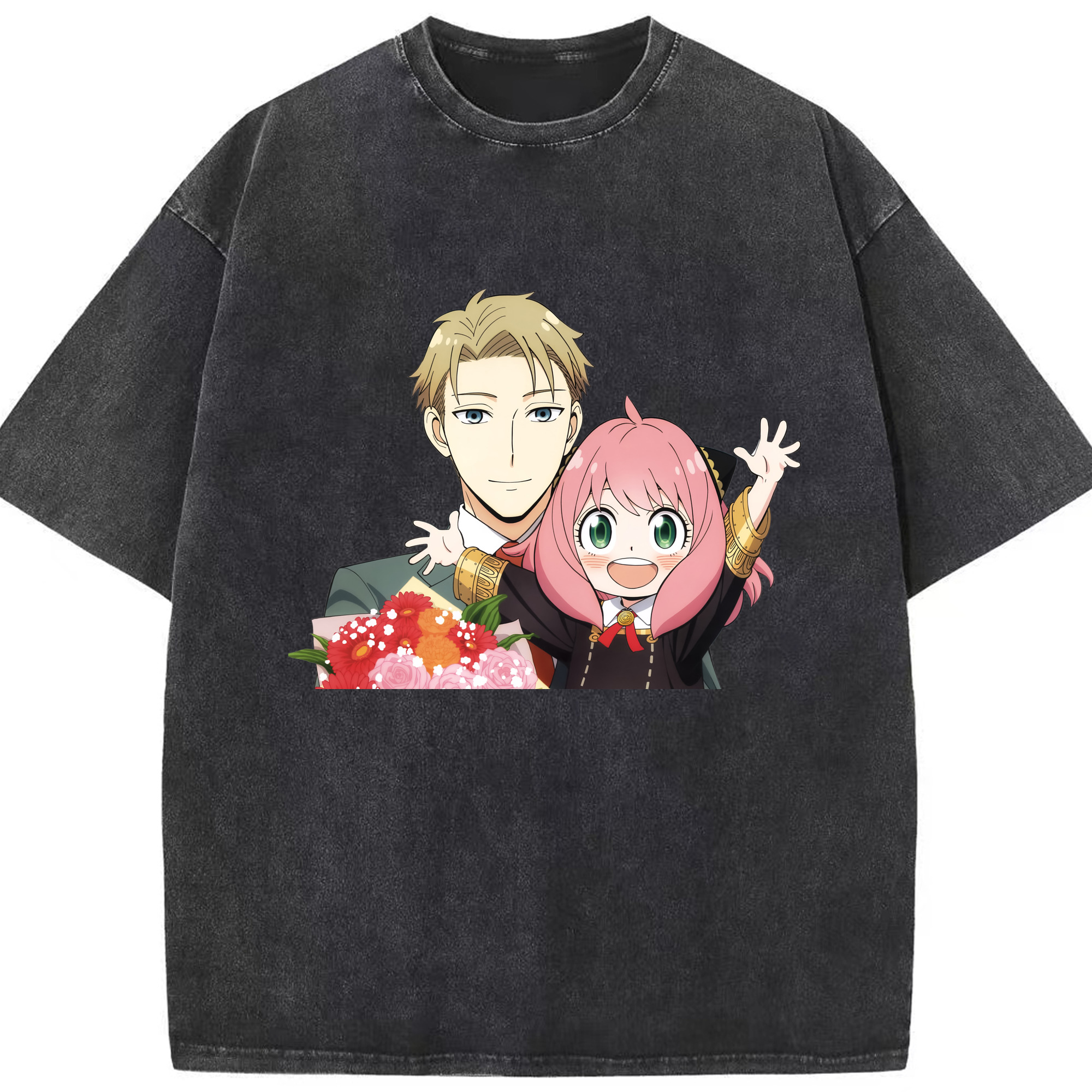 （画像用） SPY×FAMILY间谍家家酒 綿100% ヴィンテージ風 半袖Tシャツ（フロントプリント）
