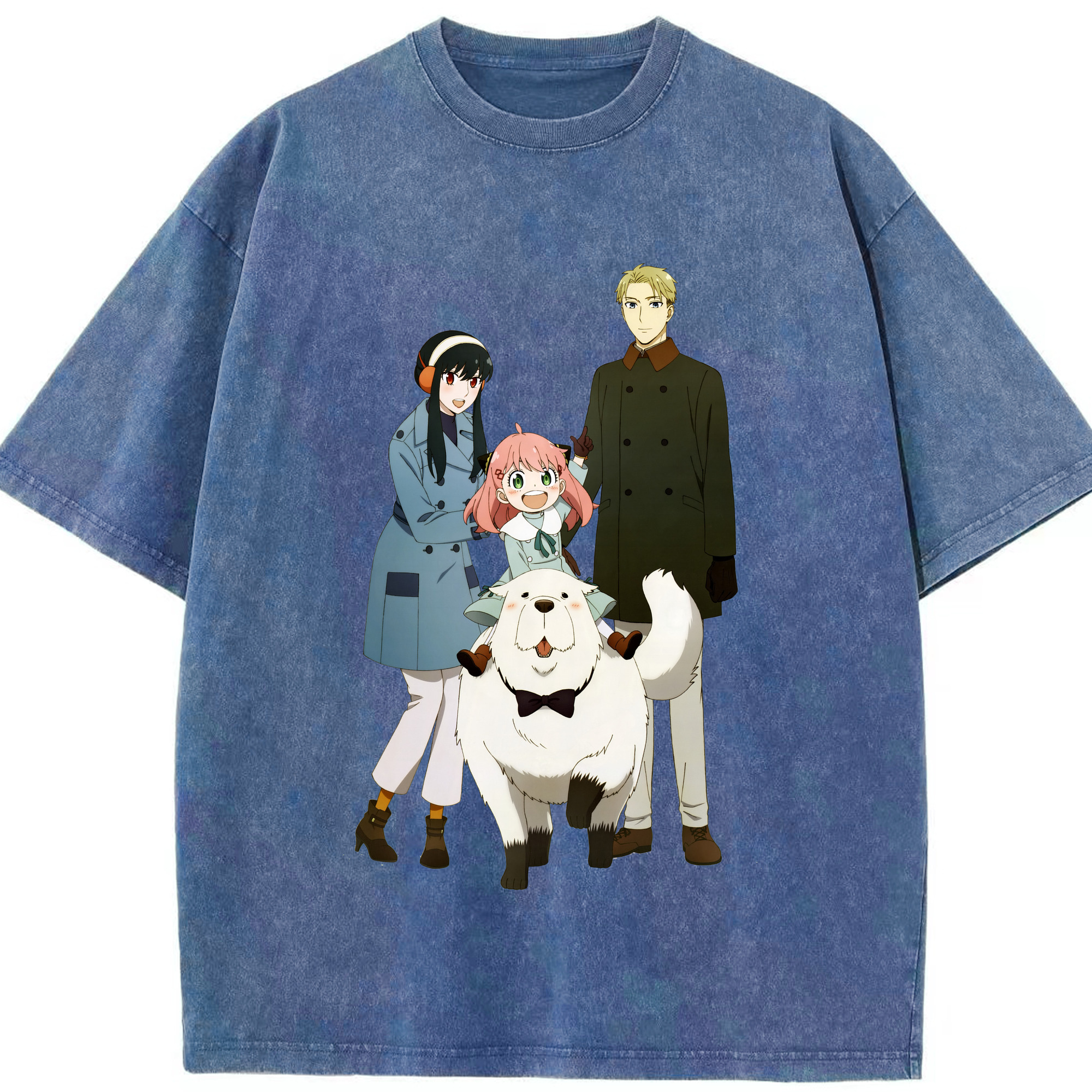（画像用） SPY×FAMILY间谍家家酒 綿100% ヴィンテージ風 半袖Tシャツ（フロントプリント）