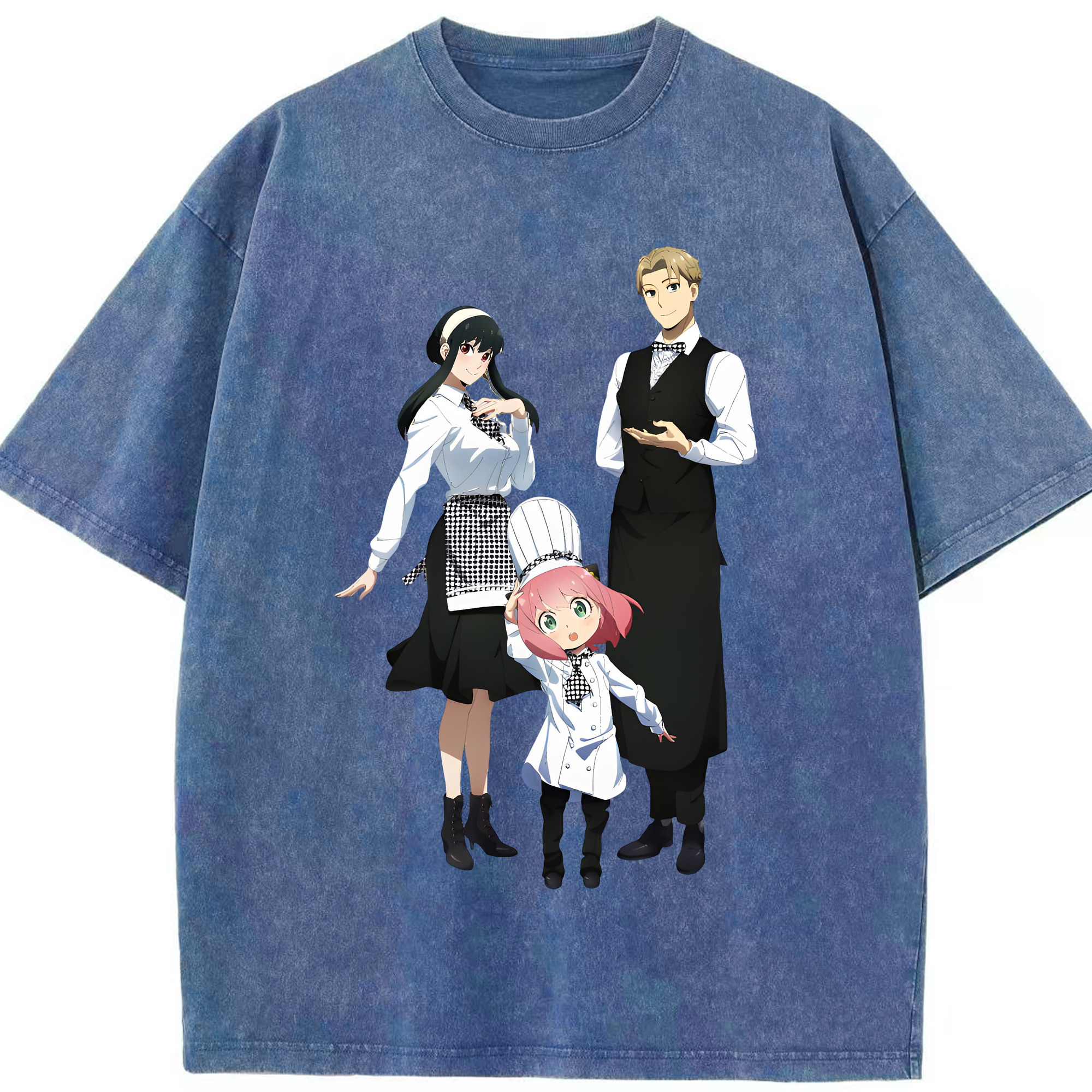 （画像用） SPY×FAMILY间谍家家酒 綿100% ヴィンテージ風 半袖Tシャツ（フロントプリント）