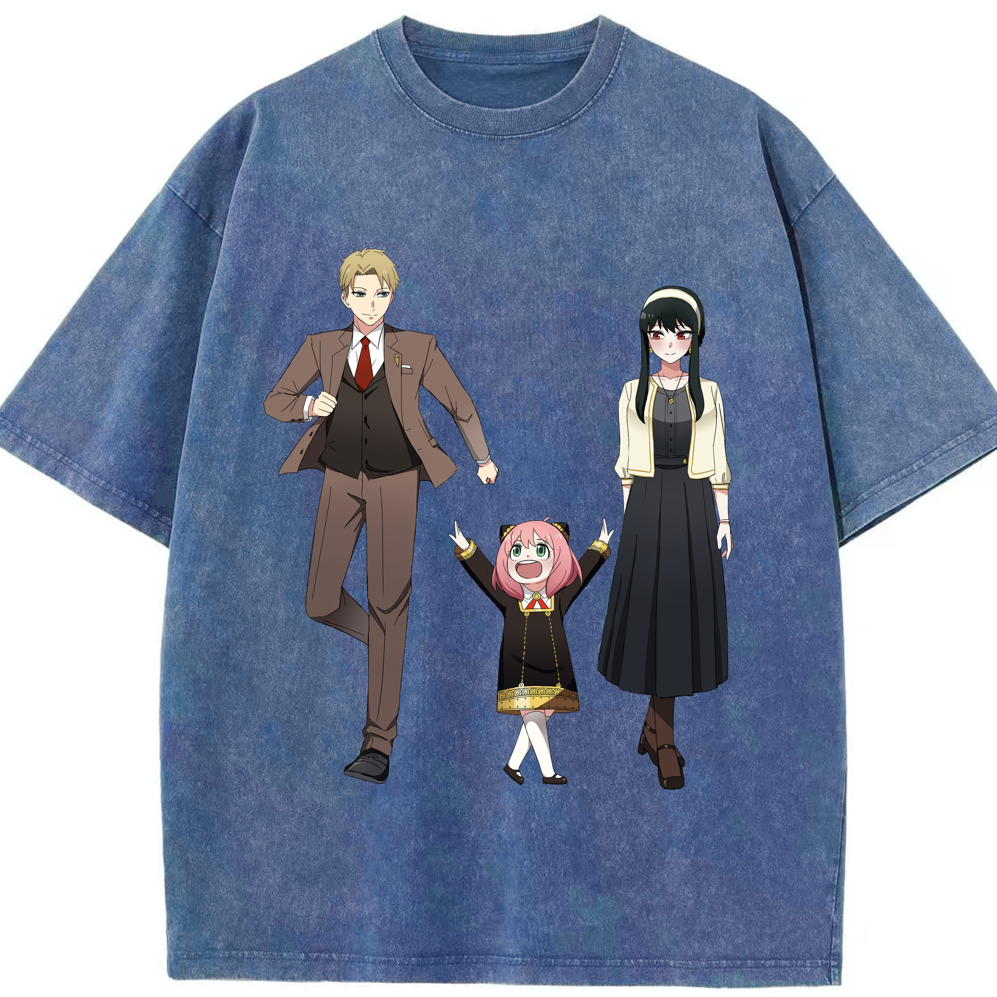 （画像用） SPY×FAMILY间谍家家酒 綿100% ヴィンテージ風 半袖Tシャツ（フロントプリント）