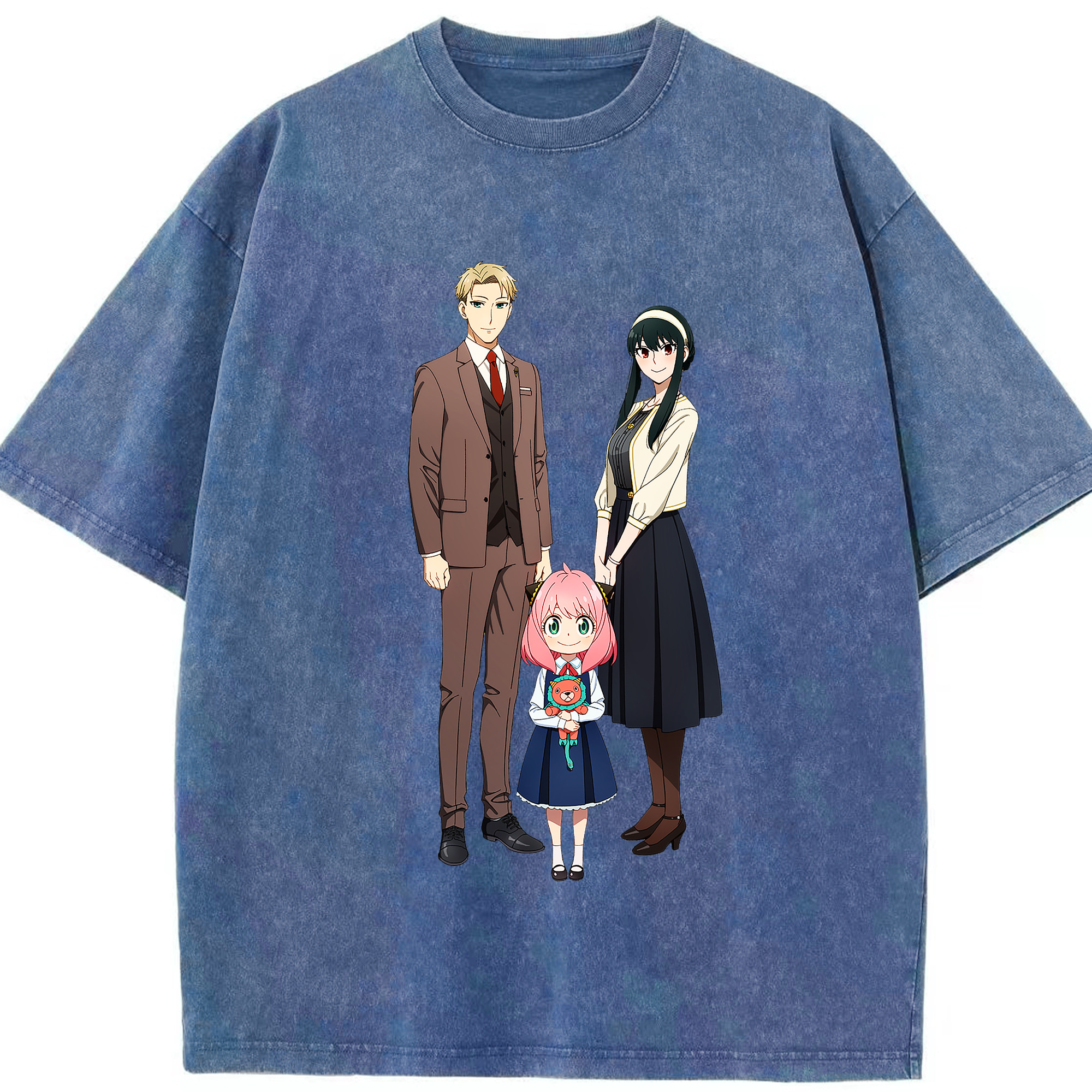 （画像用） SPY×FAMILY间谍家家酒 綿100% ヴィンテージ風 半袖Tシャツ（フロントプリント）