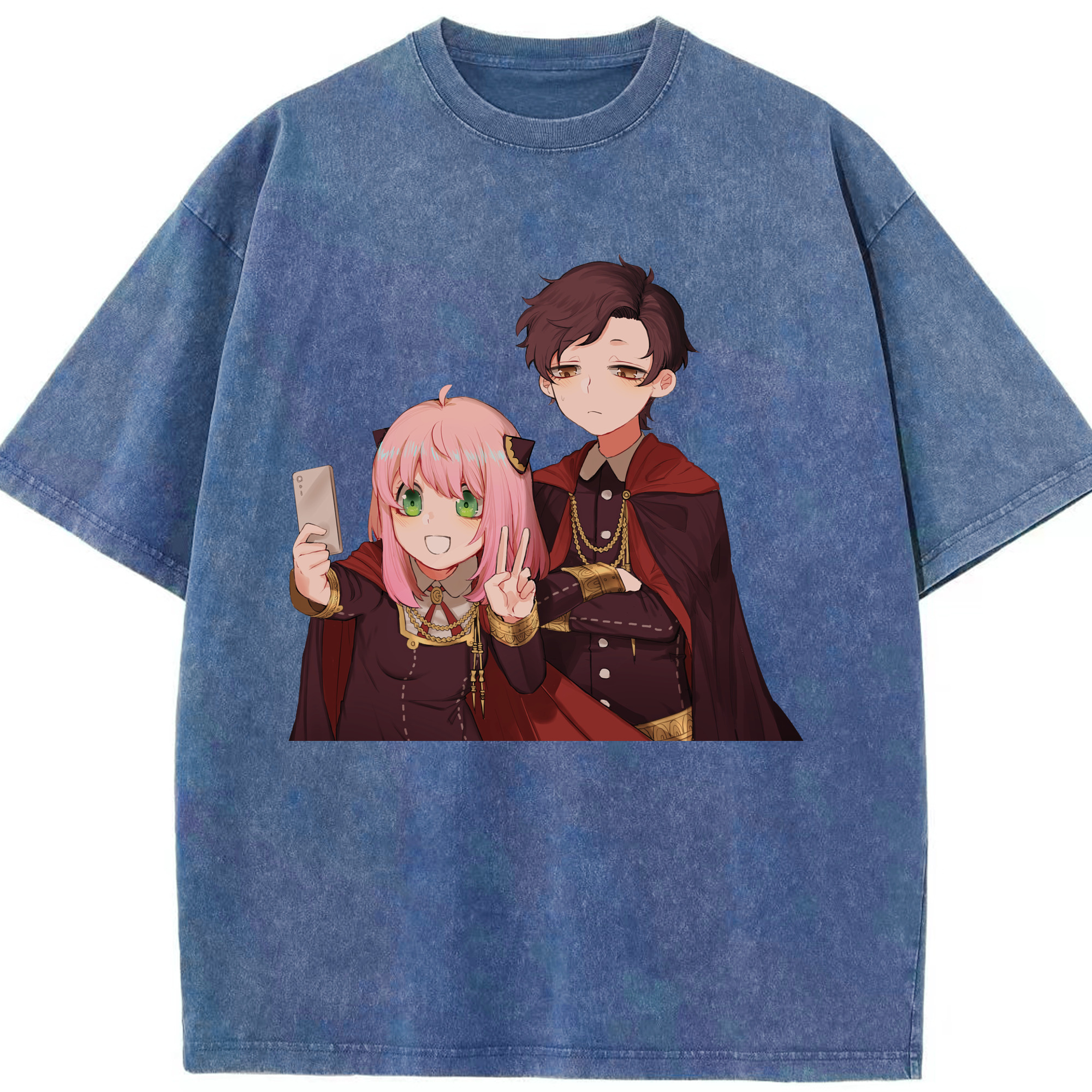 （画像用） SPY×FAMILY间谍家家酒 綿100% ヴィンテージ風 半袖Tシャツ（フロントプリント）