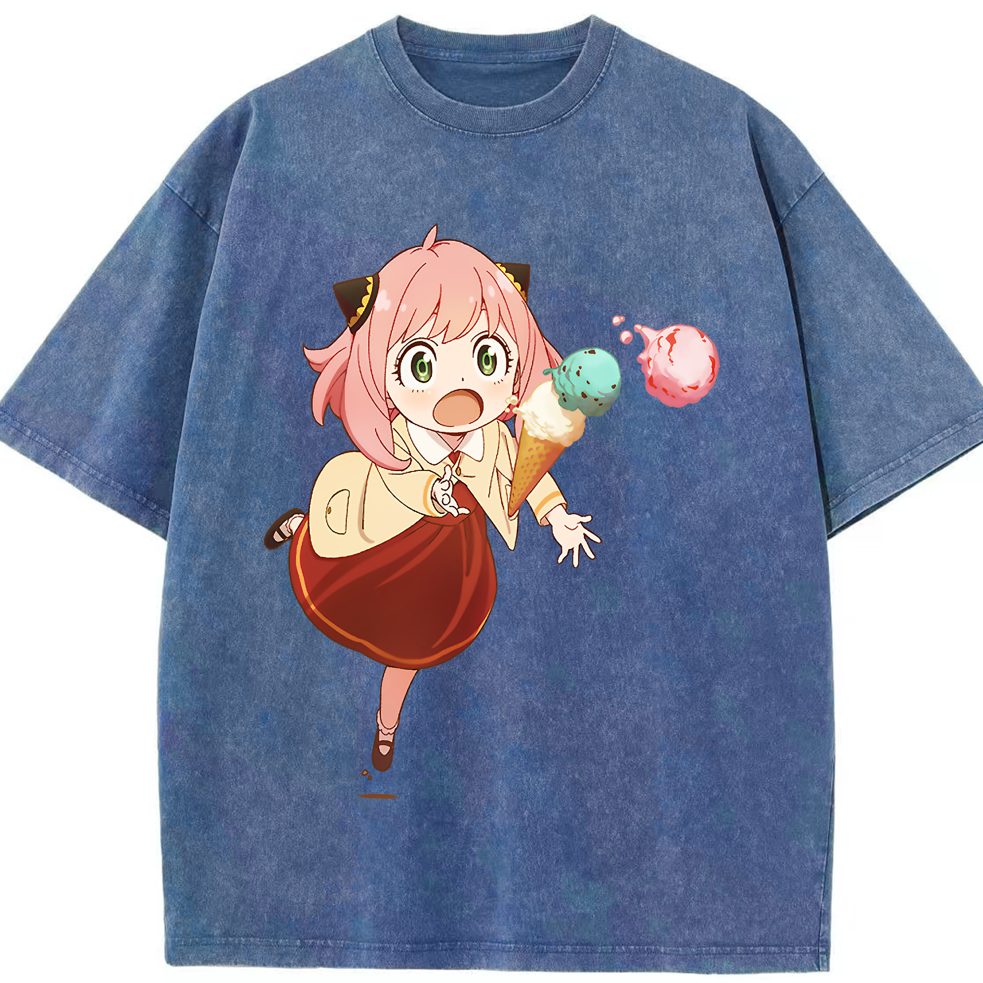 （画像用） SPY×FAMILY间谍家家酒 綿100% ヴィンテージ風 半袖Tシャツ（フロントプリント）