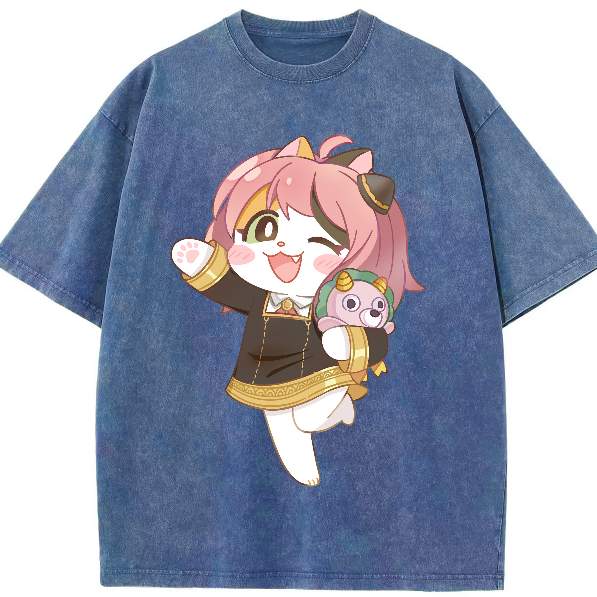 （画像用） SPY×FAMILY间谍家家酒 綿100% ヴィンテージ風 半袖Tシャツ（フロントプリント）