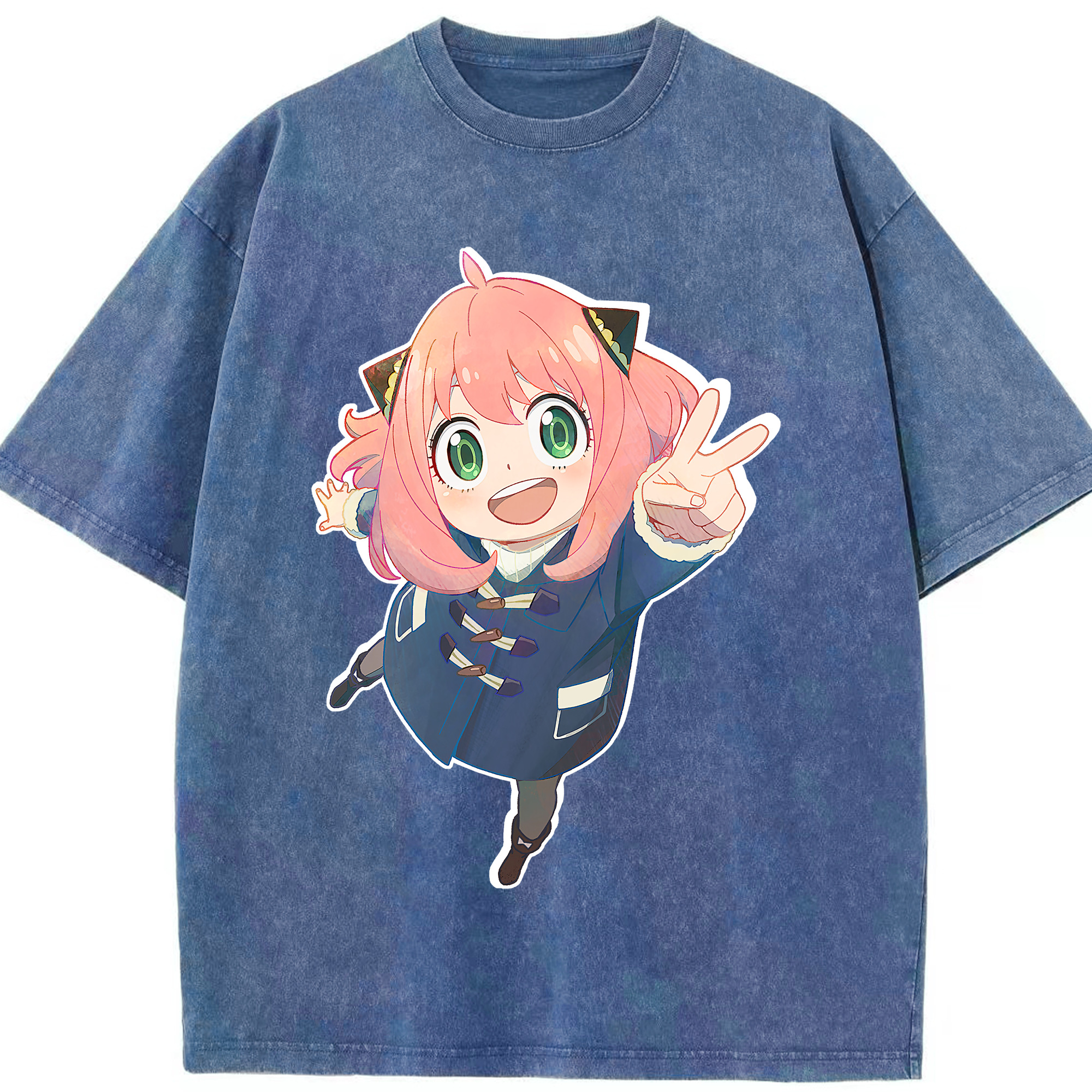 （画像用） SPY×FAMILY间谍家家酒 綿100% ヴィンテージ風 半袖Tシャツ（フロントプリント）