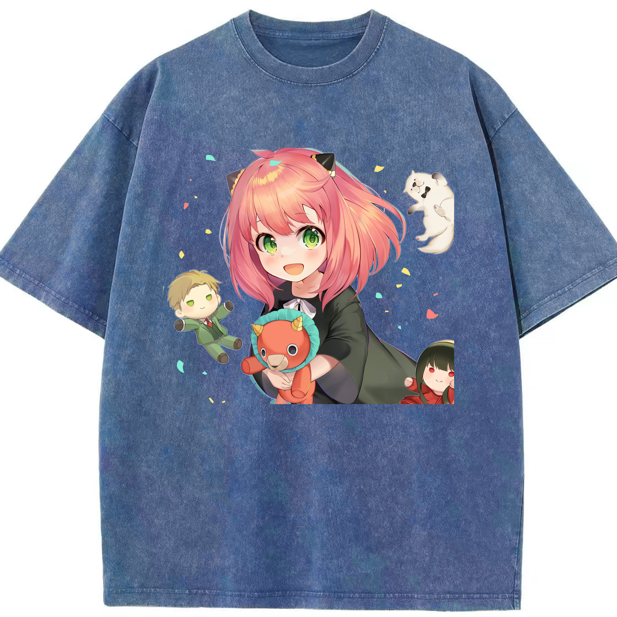 （画像用） SPY×FAMILY间谍家家酒 綿100% ヴィンテージ風 半袖Tシャツ（フロントプリント）
