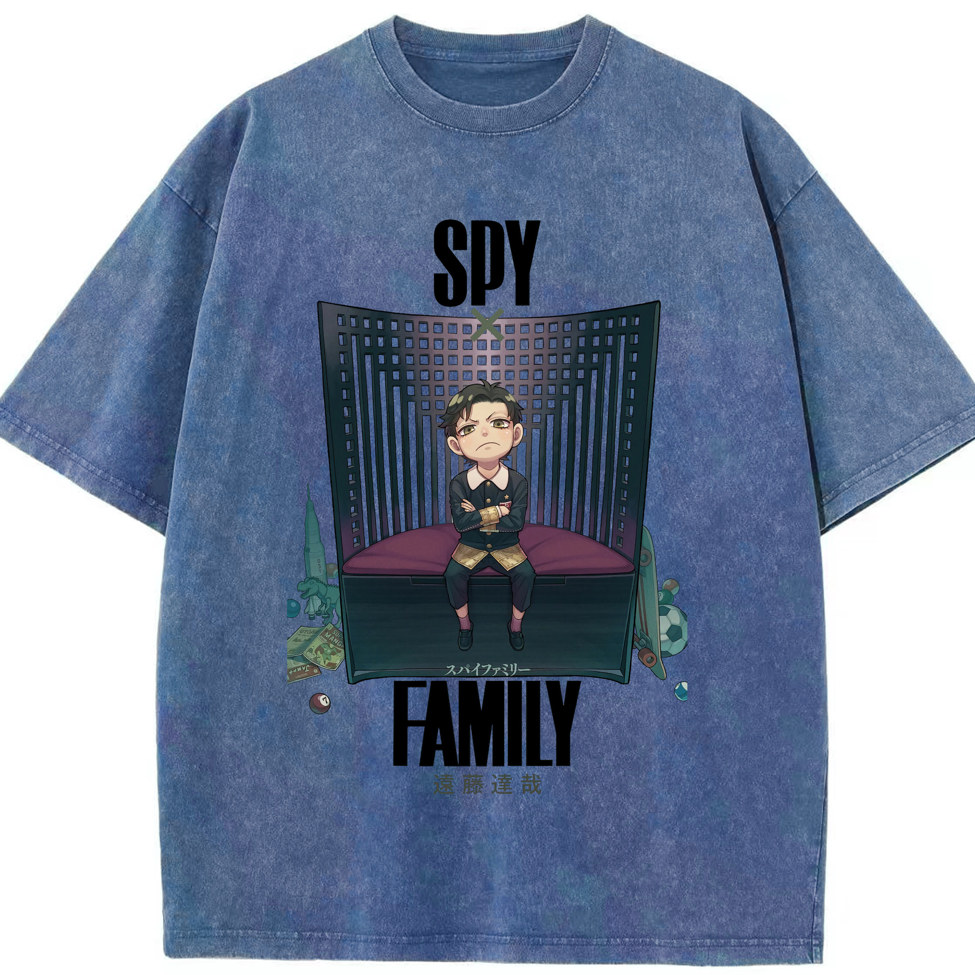 （画像用） SPY×FAMILY间谍家家酒 綿100% ヴィンテージ風 半袖Tシャツ（フロントプリント）