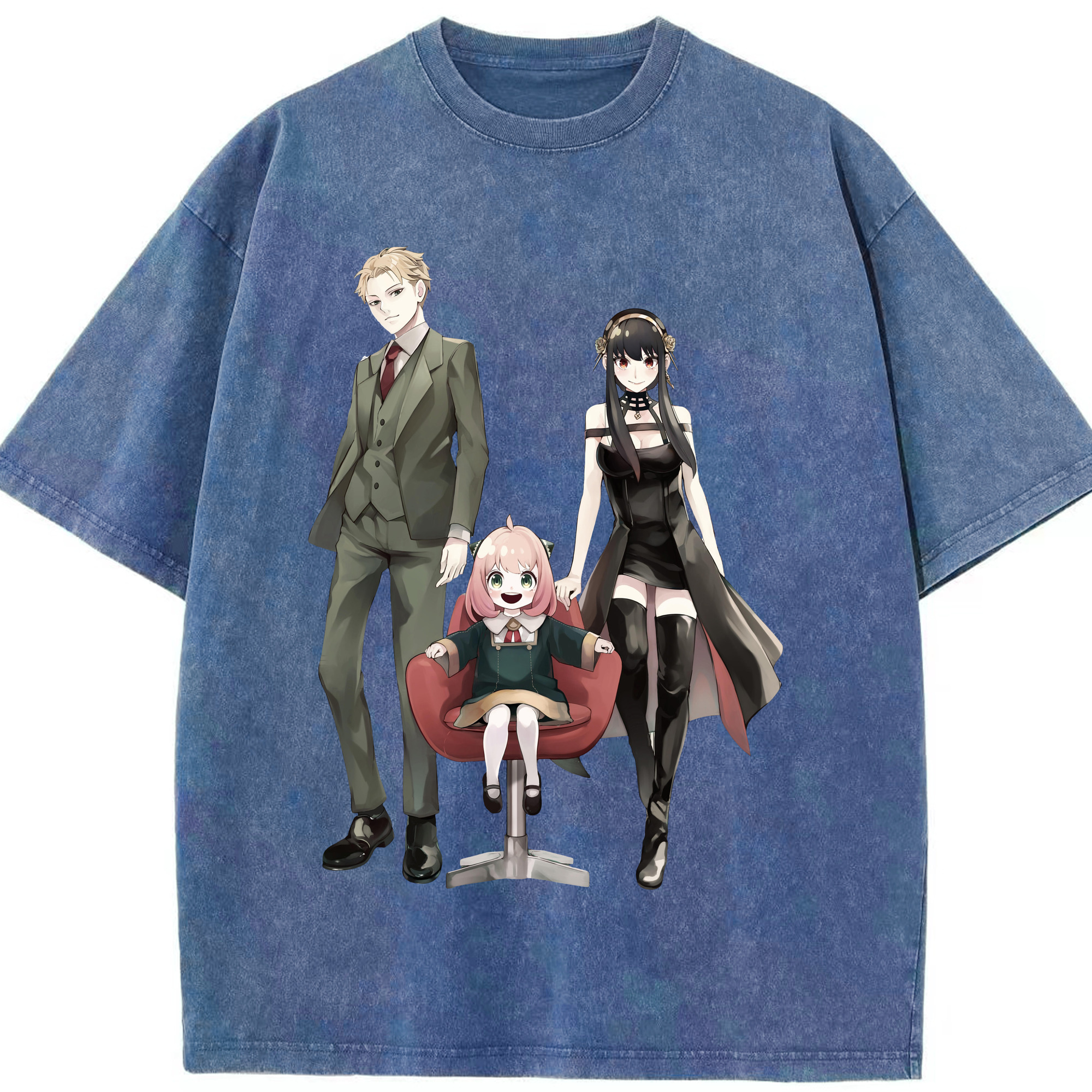 （画像用） SPY×FAMILY间谍家家酒 綿100% ヴィンテージ風 半袖Tシャツ（フロントプリント）