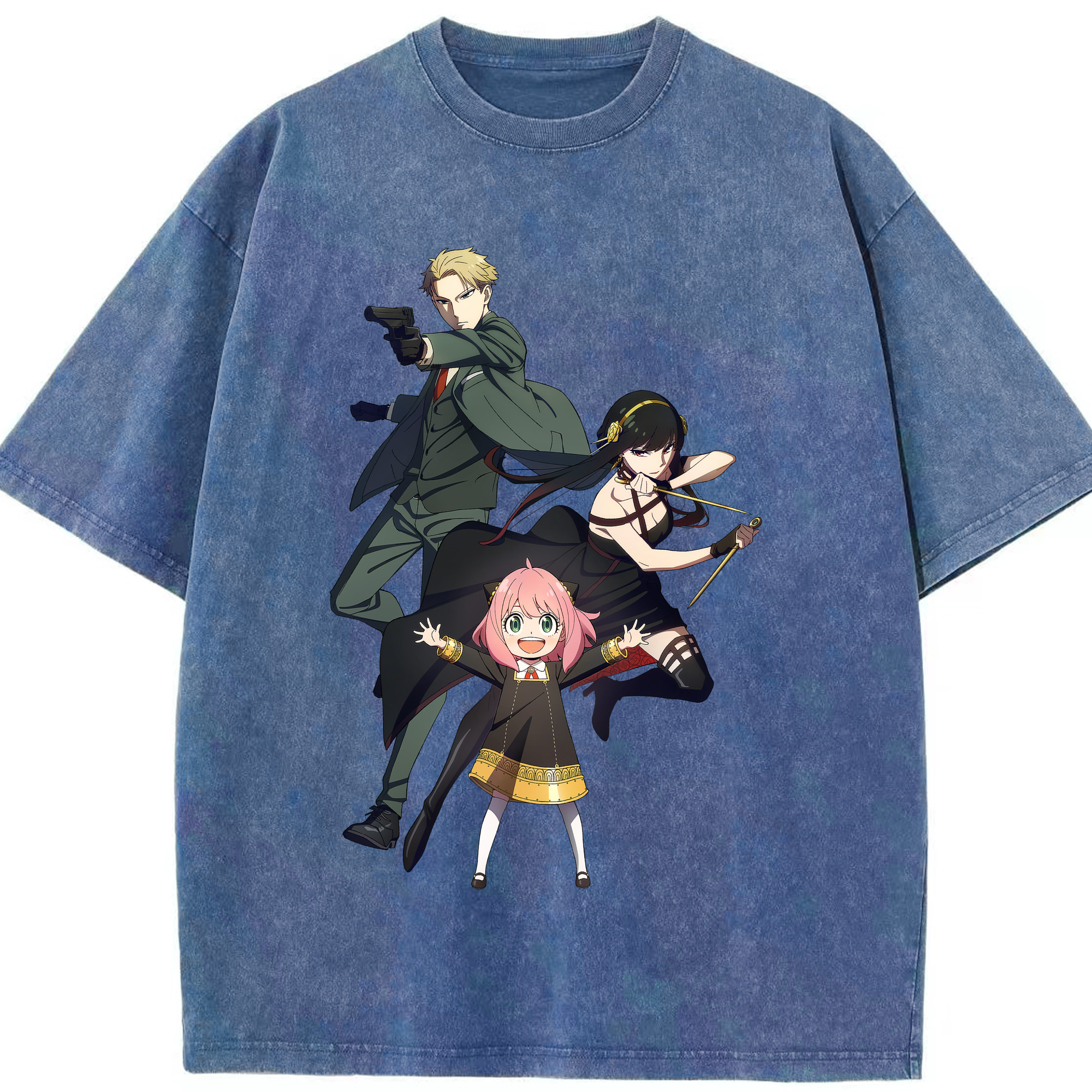 （画像用） SPY×FAMILY间谍家家酒 綿100% ヴィンテージ風 半袖Tシャツ（フロントプリント）