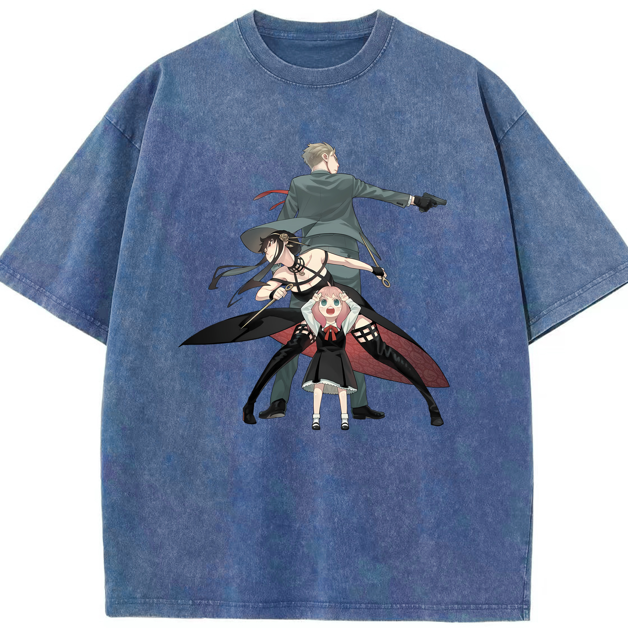 （画像用） SPY×FAMILY间谍家家酒 綿100% ヴィンテージ風 半袖Tシャツ（フロントプリント）