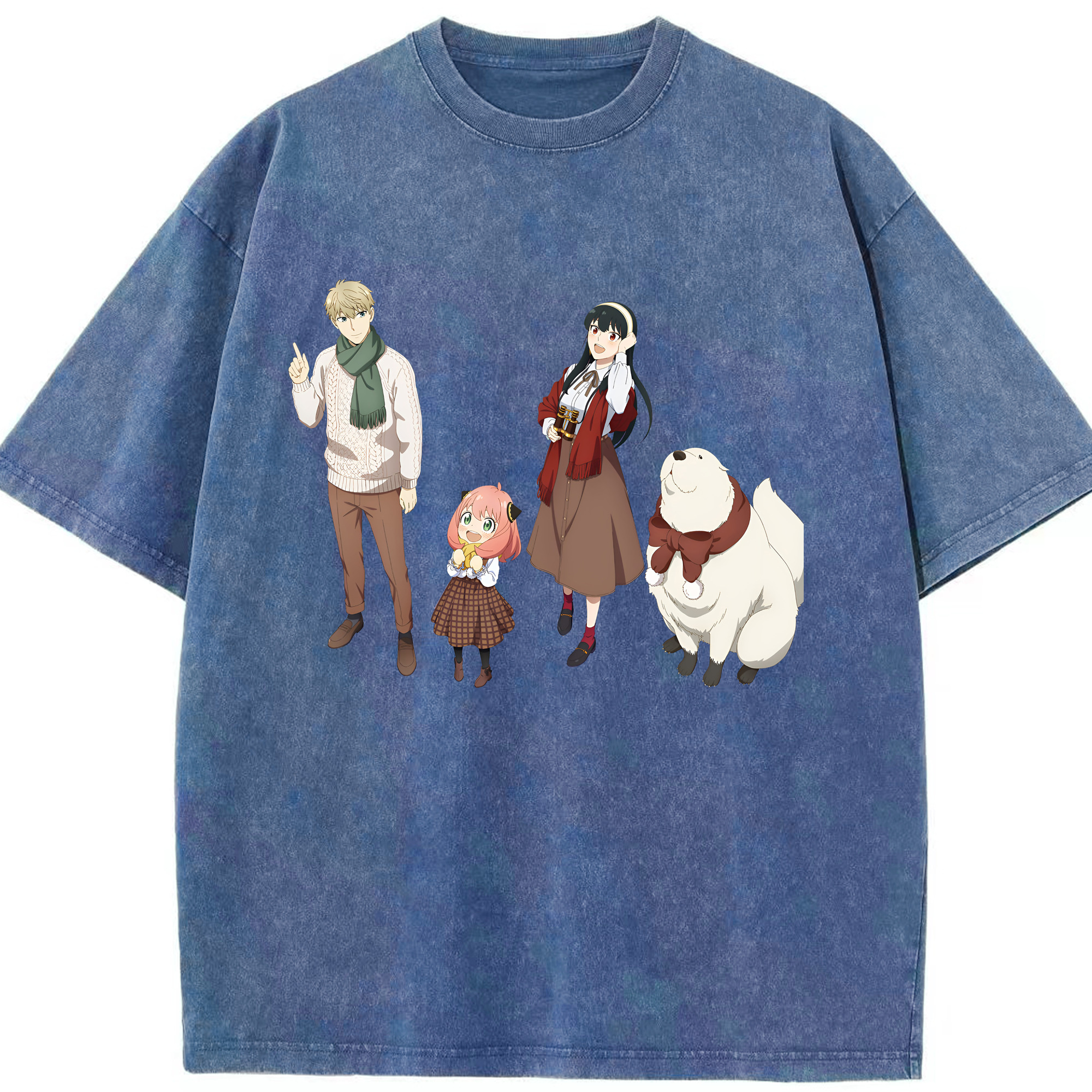 （画像用） SPY×FAMILY间谍家家酒 綿100% ヴィンテージ風 半袖Tシャツ（フロントプリント）