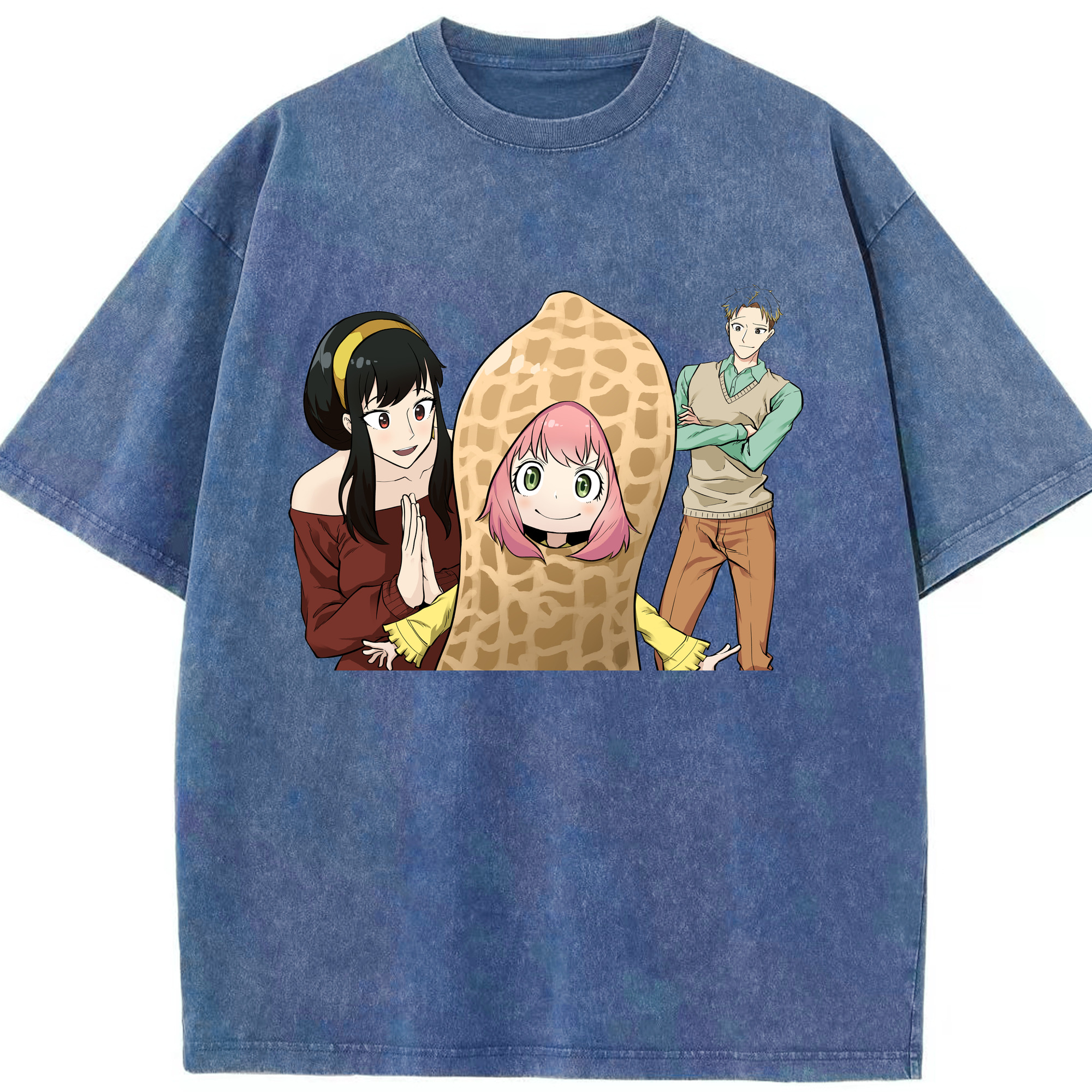（画像用） SPY×FAMILY间谍家家酒 綿100% ヴィンテージ風 半袖Tシャツ（フロントプリント）