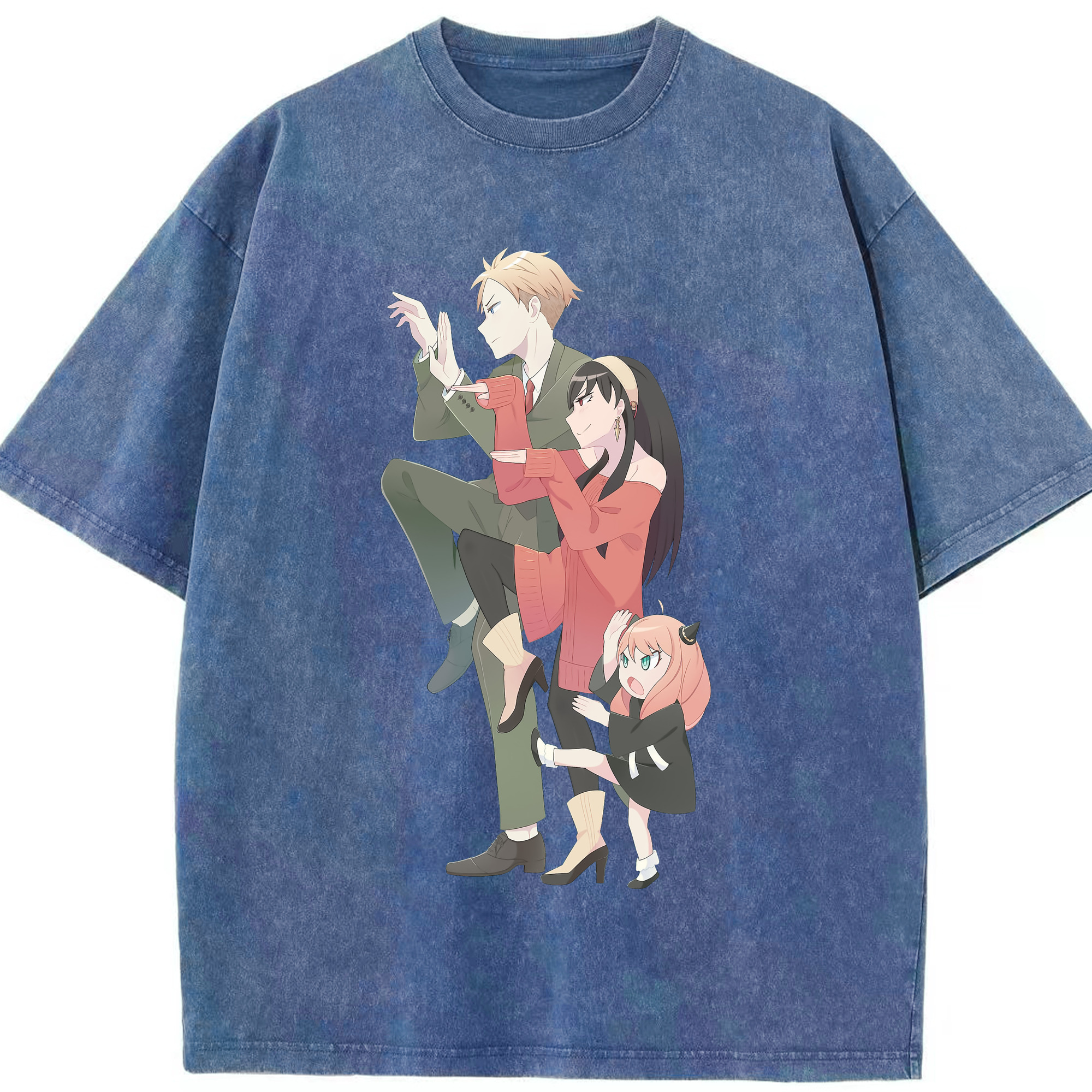 （画像用） SPY×FAMILY间谍家家酒 綿100% ヴィンテージ風 半袖Tシャツ（フロントプリント）