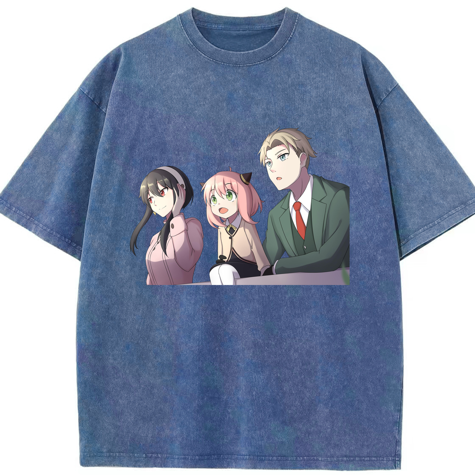 （画像用） SPY×FAMILY间谍家家酒 綿100% ヴィンテージ風 半袖Tシャツ（フロントプリント）