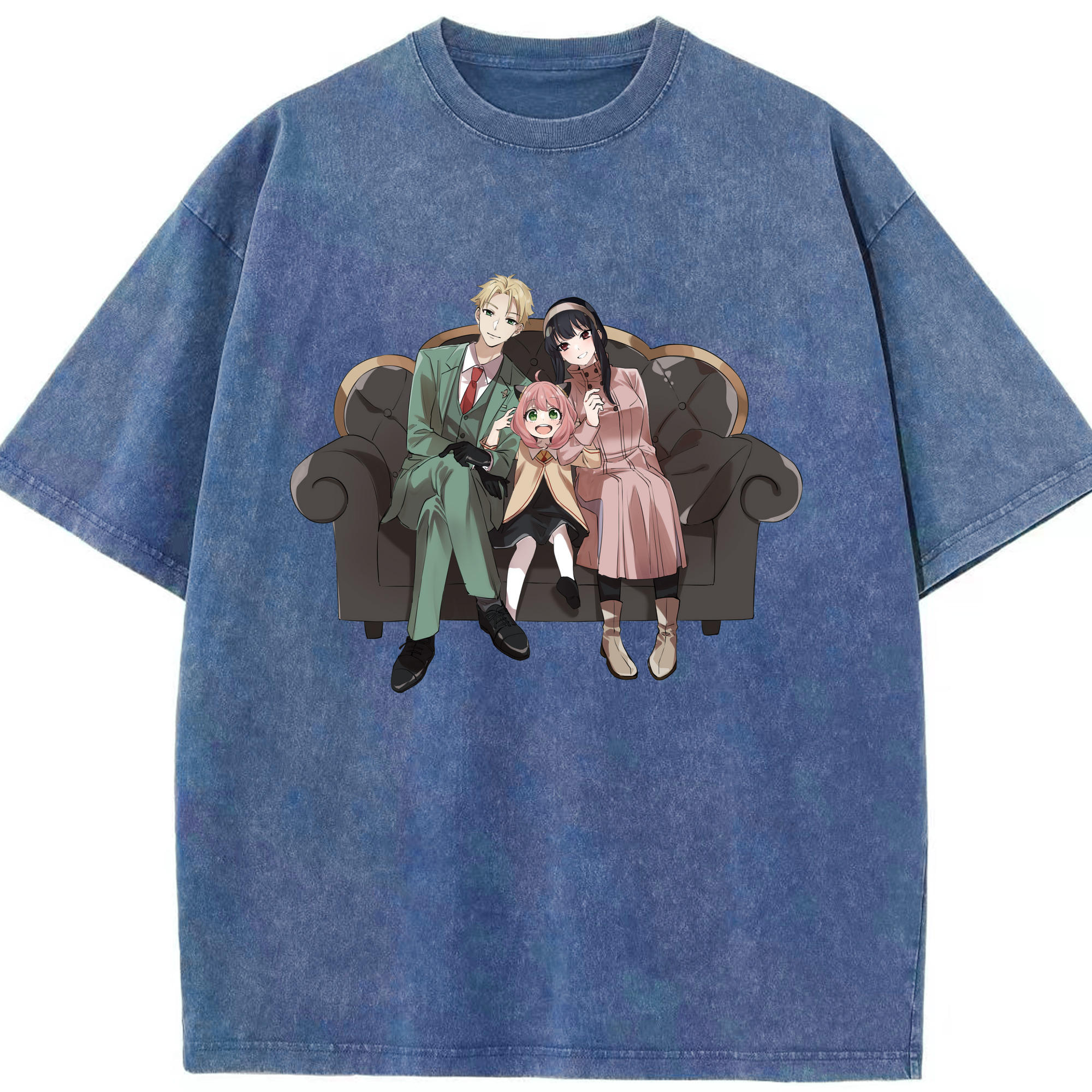 （画像用） SPY×FAMILY间谍家家酒 綿100% ヴィンテージ風 半袖Tシャツ（フロントプリント）